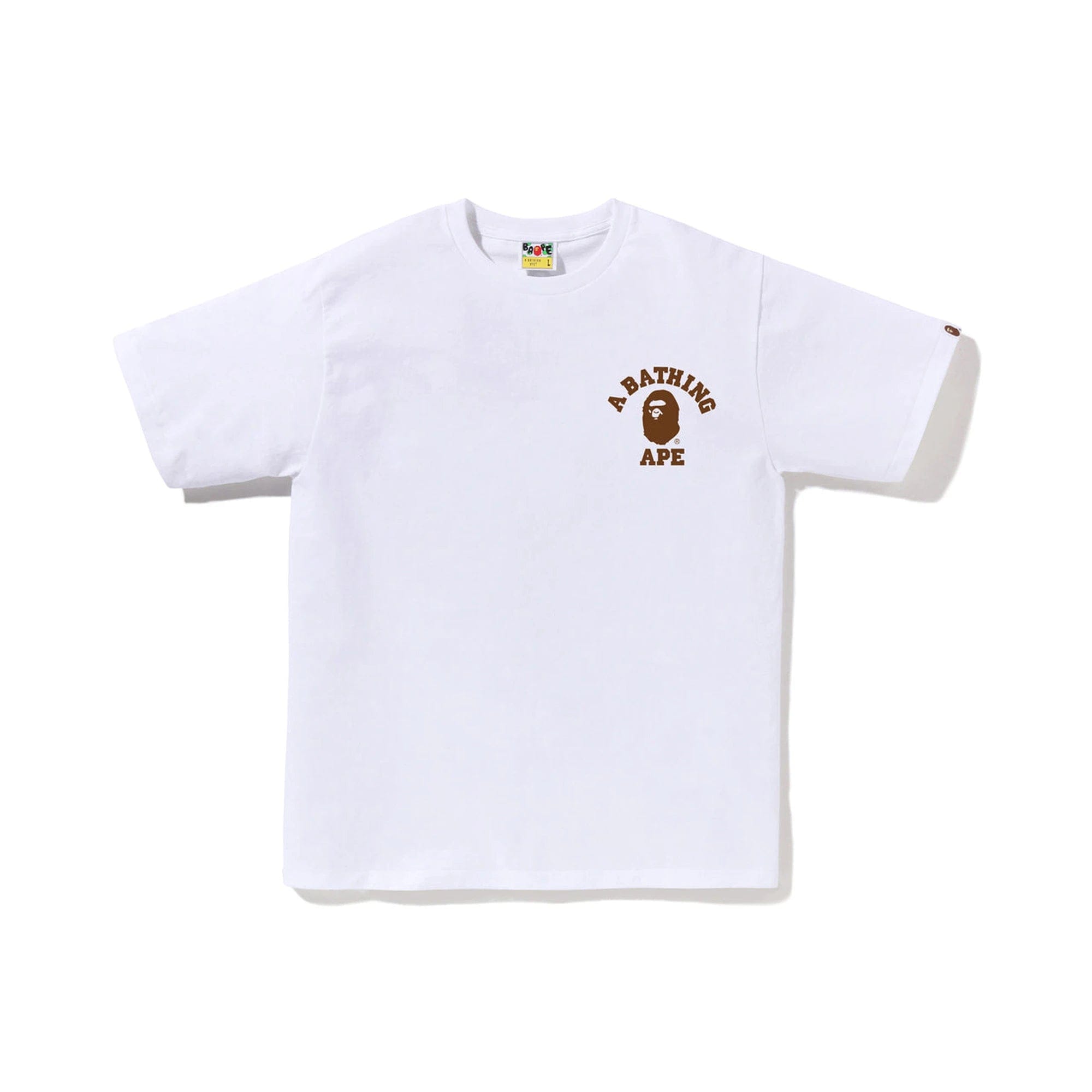 A Bathing Ape BAPE 1st Camo College Ats T-Shirt White / Orange