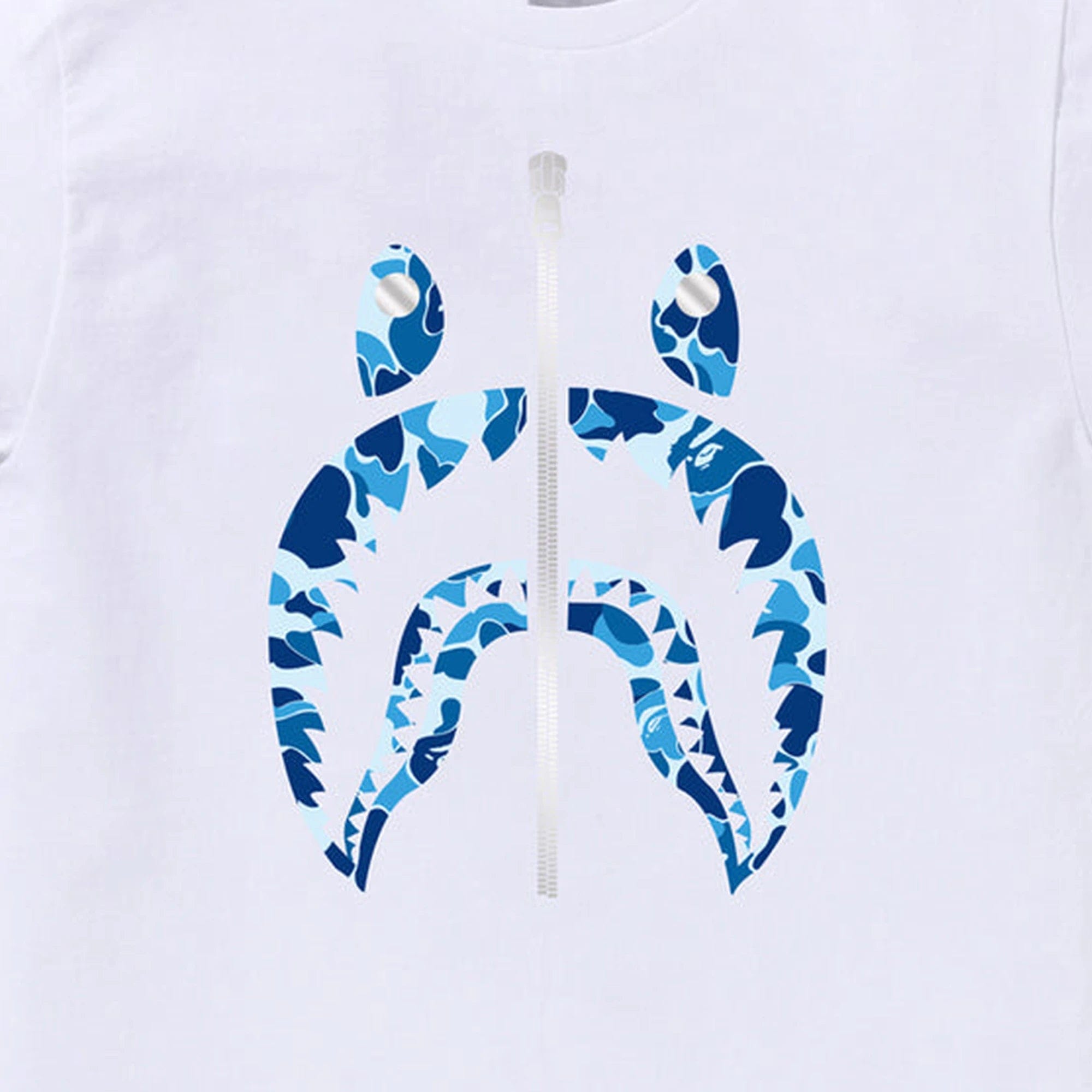 A Bathing Ape BAPE ABC Camo Shark T-Shirt White / Blue