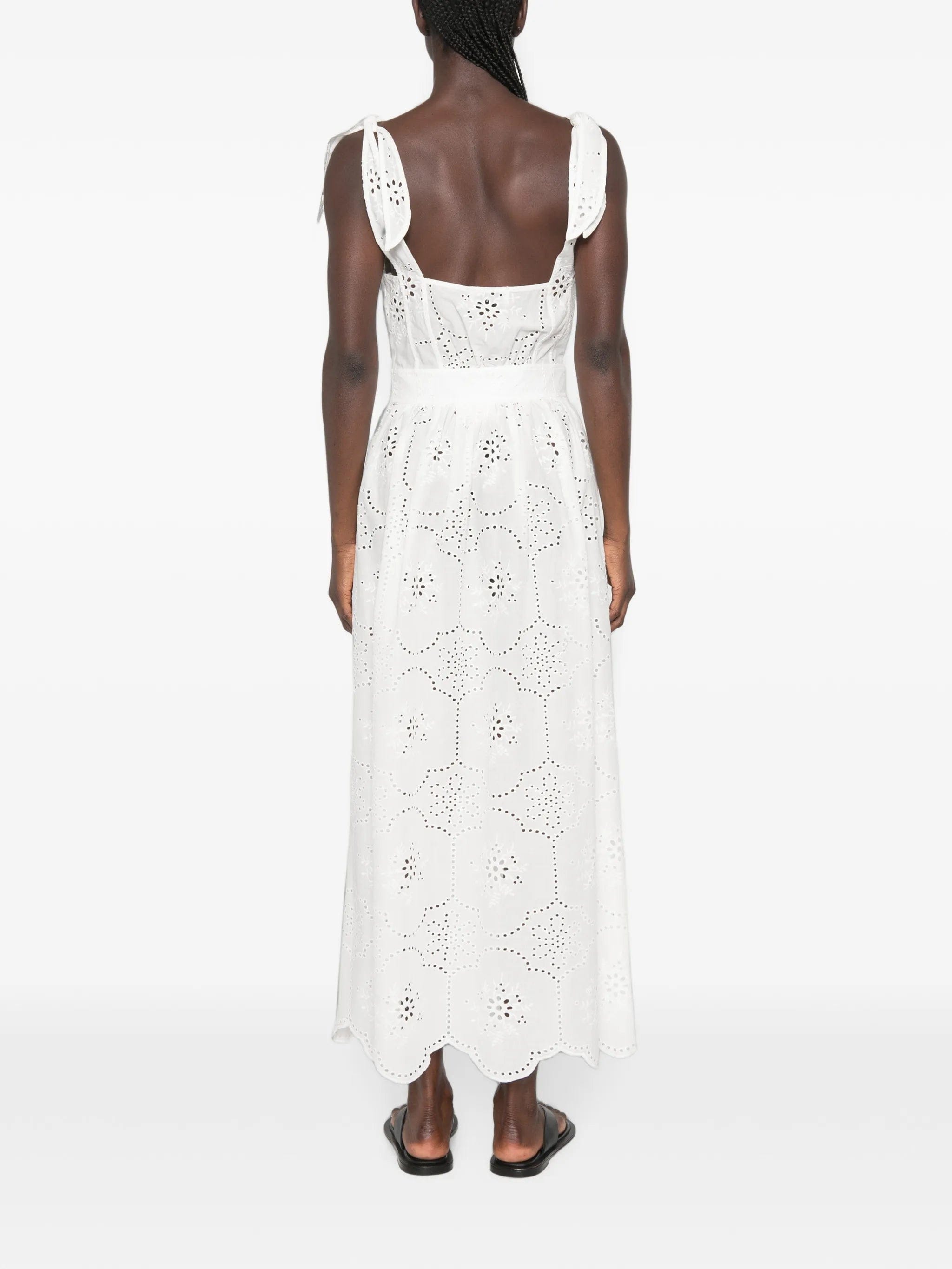Matteau broderie - anglaise apron maxi dress