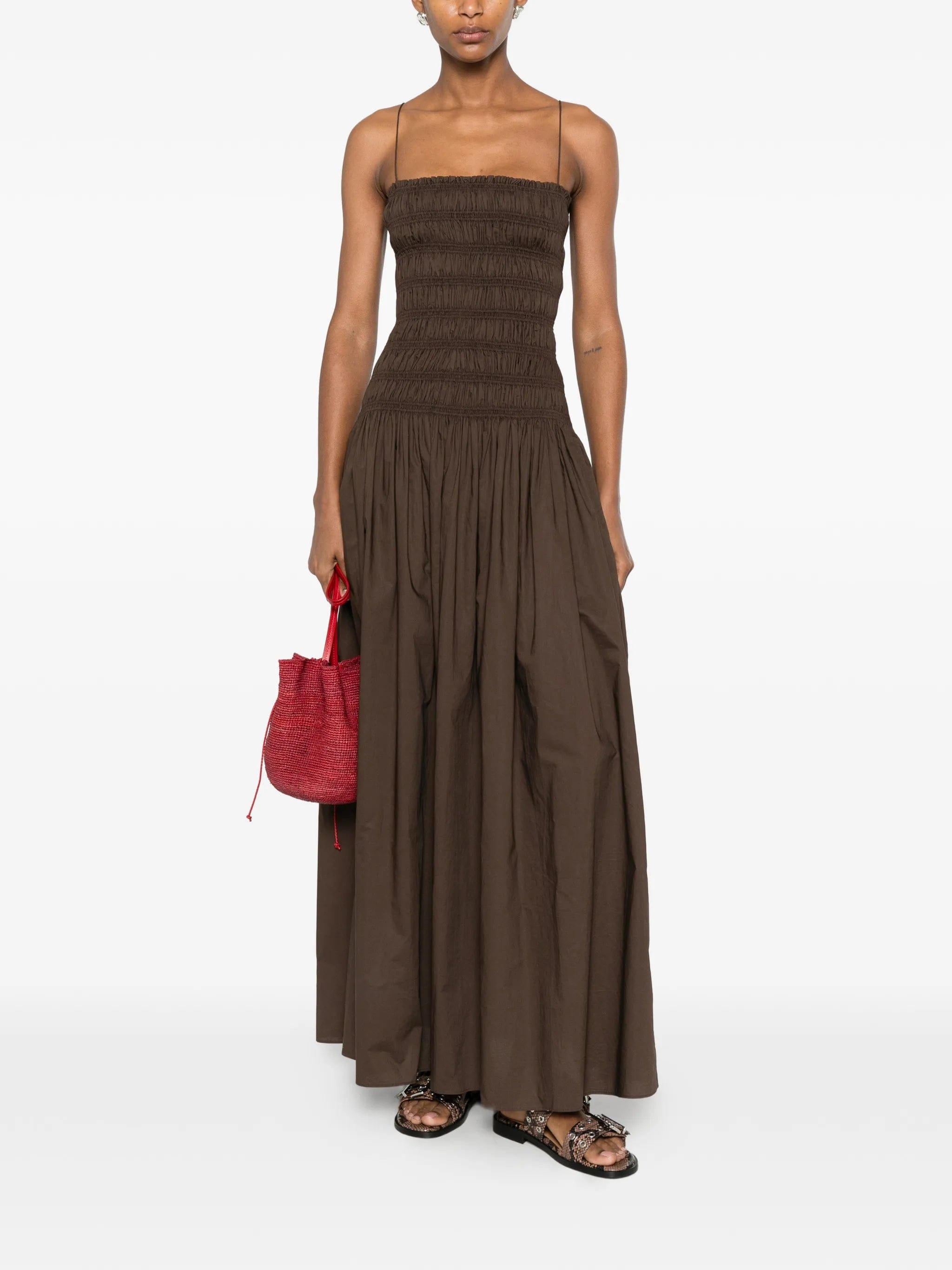 Matteau shirred drop - waist dress