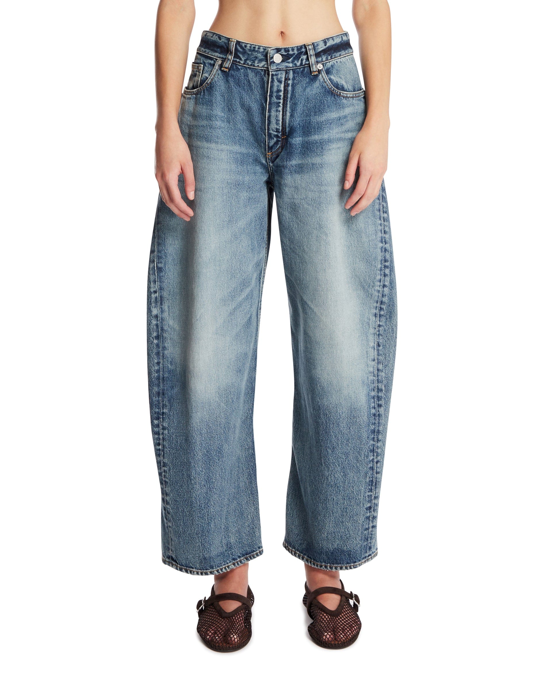 Alaia Pantaloni Rodeo In Denim Blu