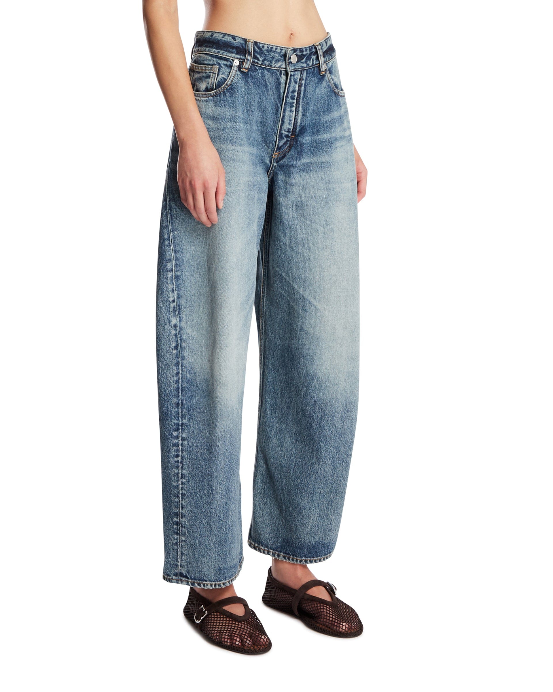 Alaia Pantaloni Rodeo In Denim Blu
