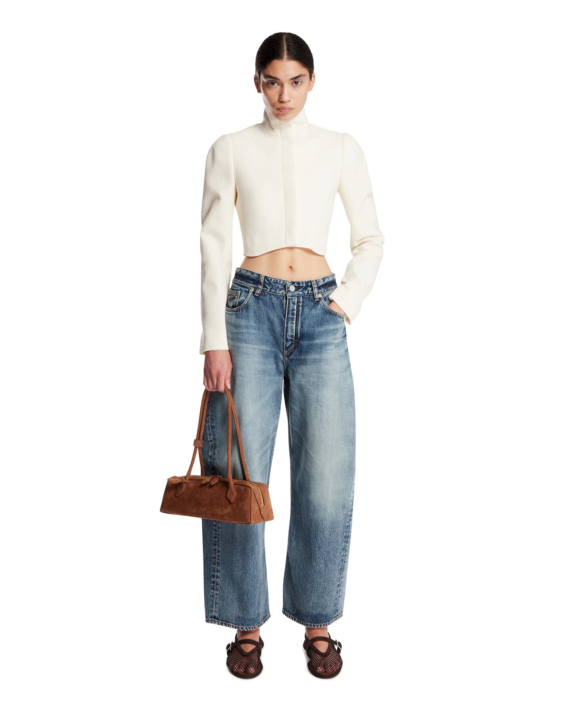 Alaia Pantaloni Rodeo In Denim Blu