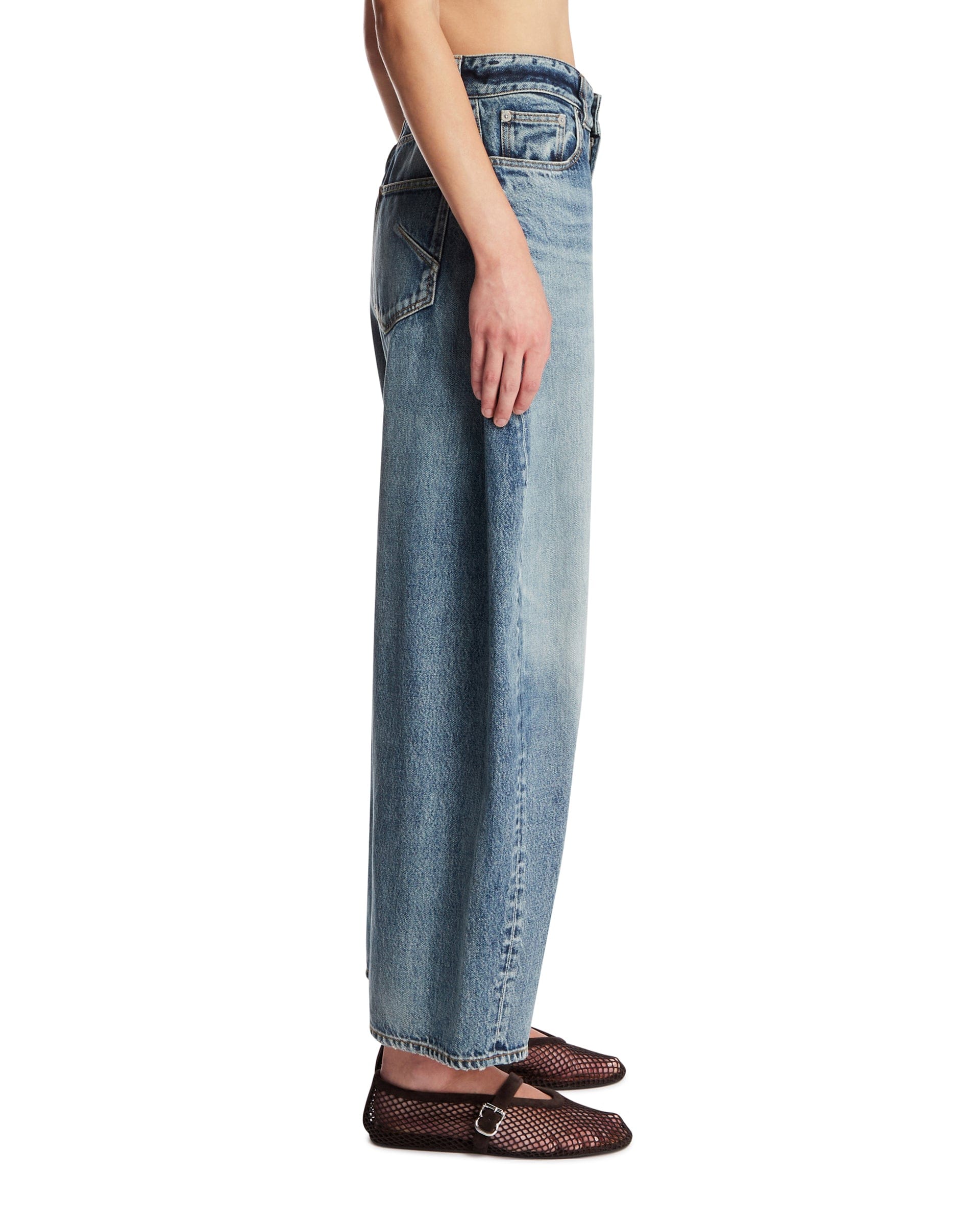 Alaia Pantaloni Rodeo In Denim Blu
