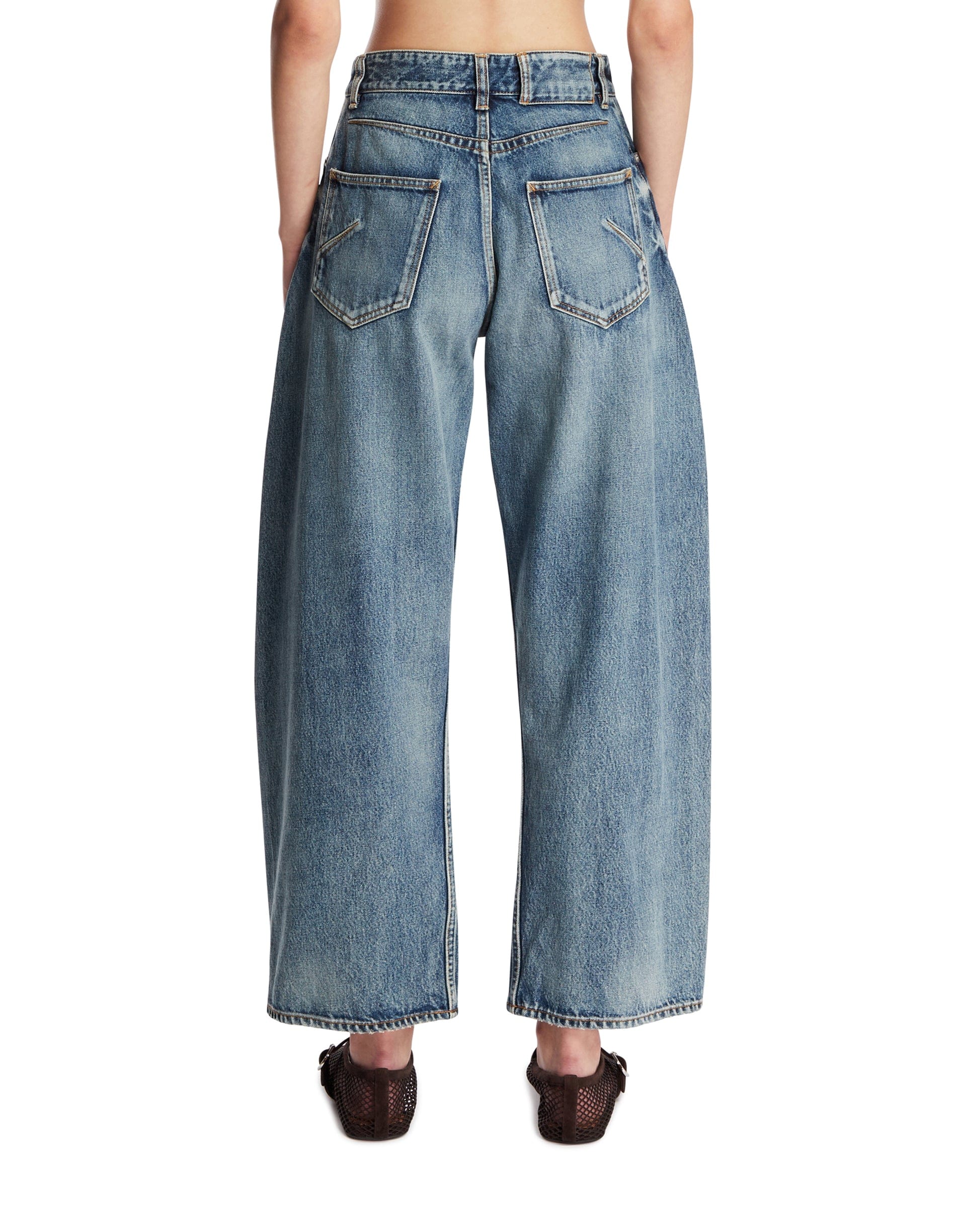 Alaia Pantaloni Rodeo In Denim Blu