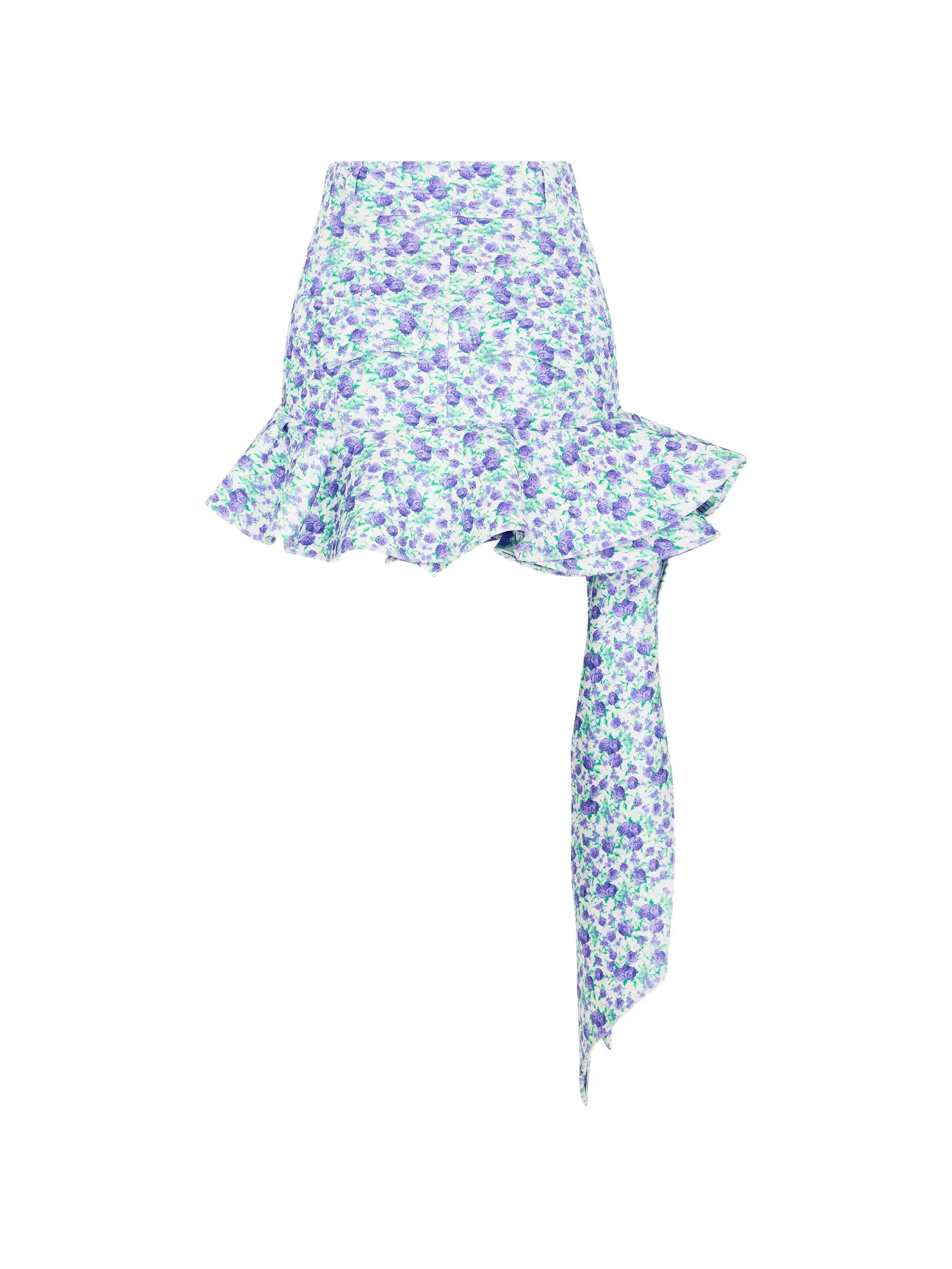 Rabanne Liberty mini ruffle print skirt