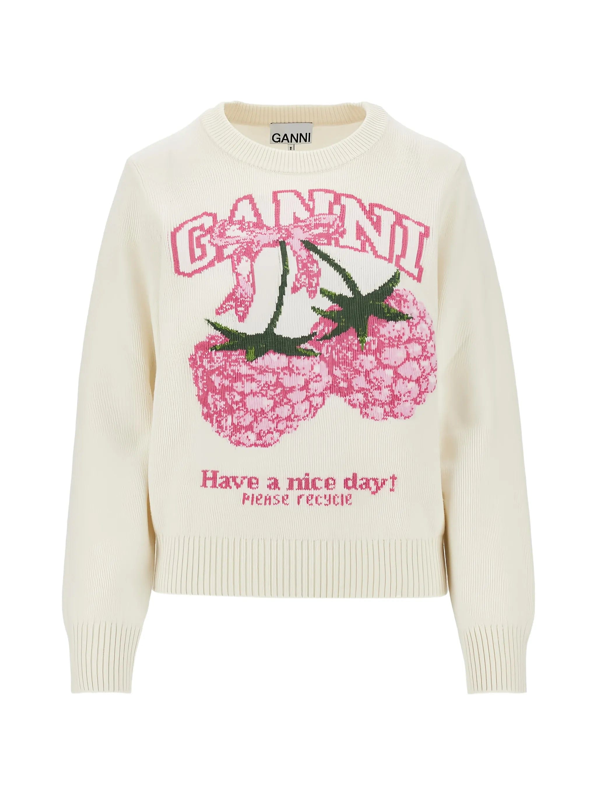 GANNI jumper in graphic wool