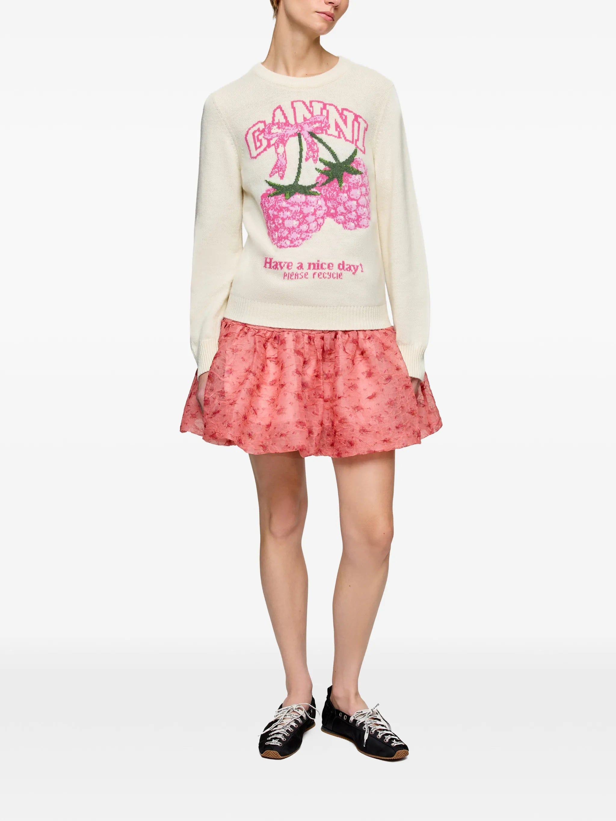 GANNI jumper in graphic wool