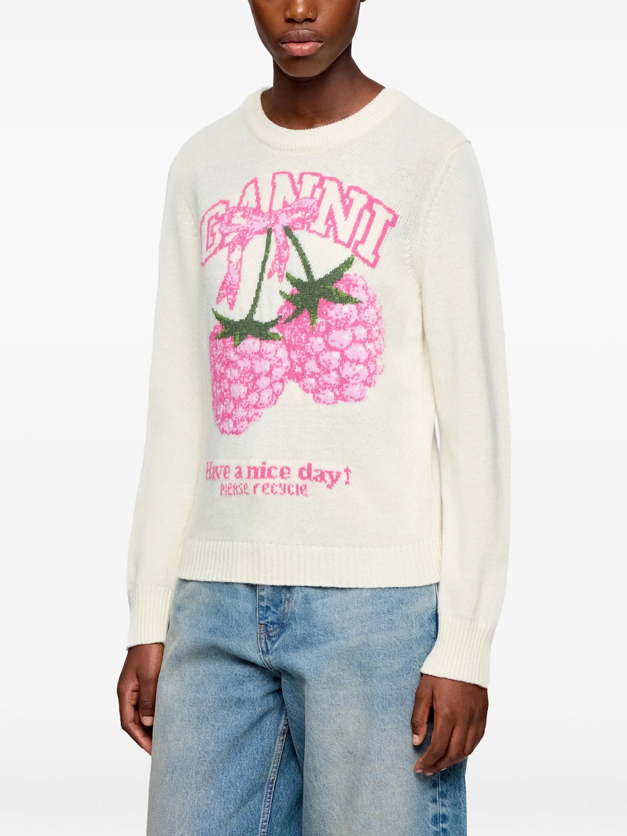 GANNI jumper in graphic wool