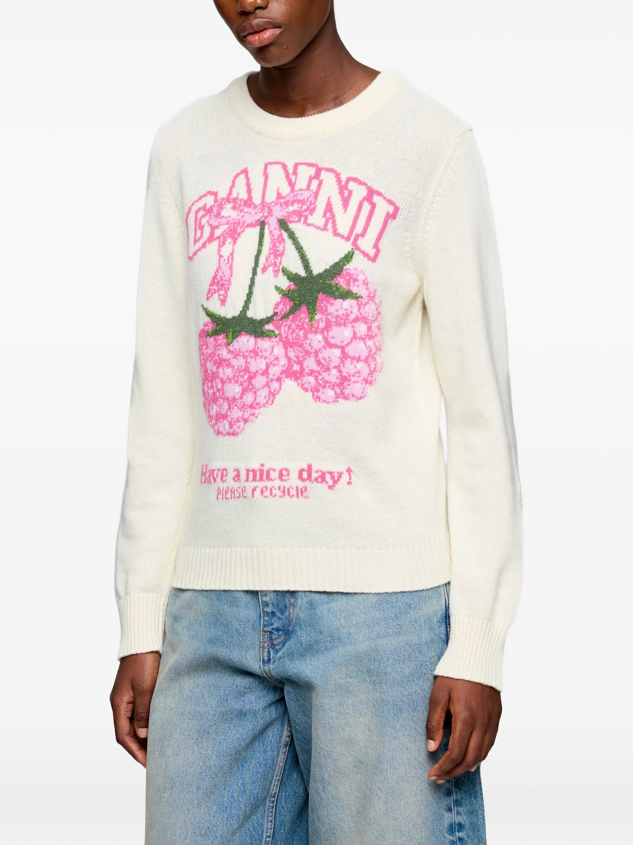 GANNI jumper in graphic wool