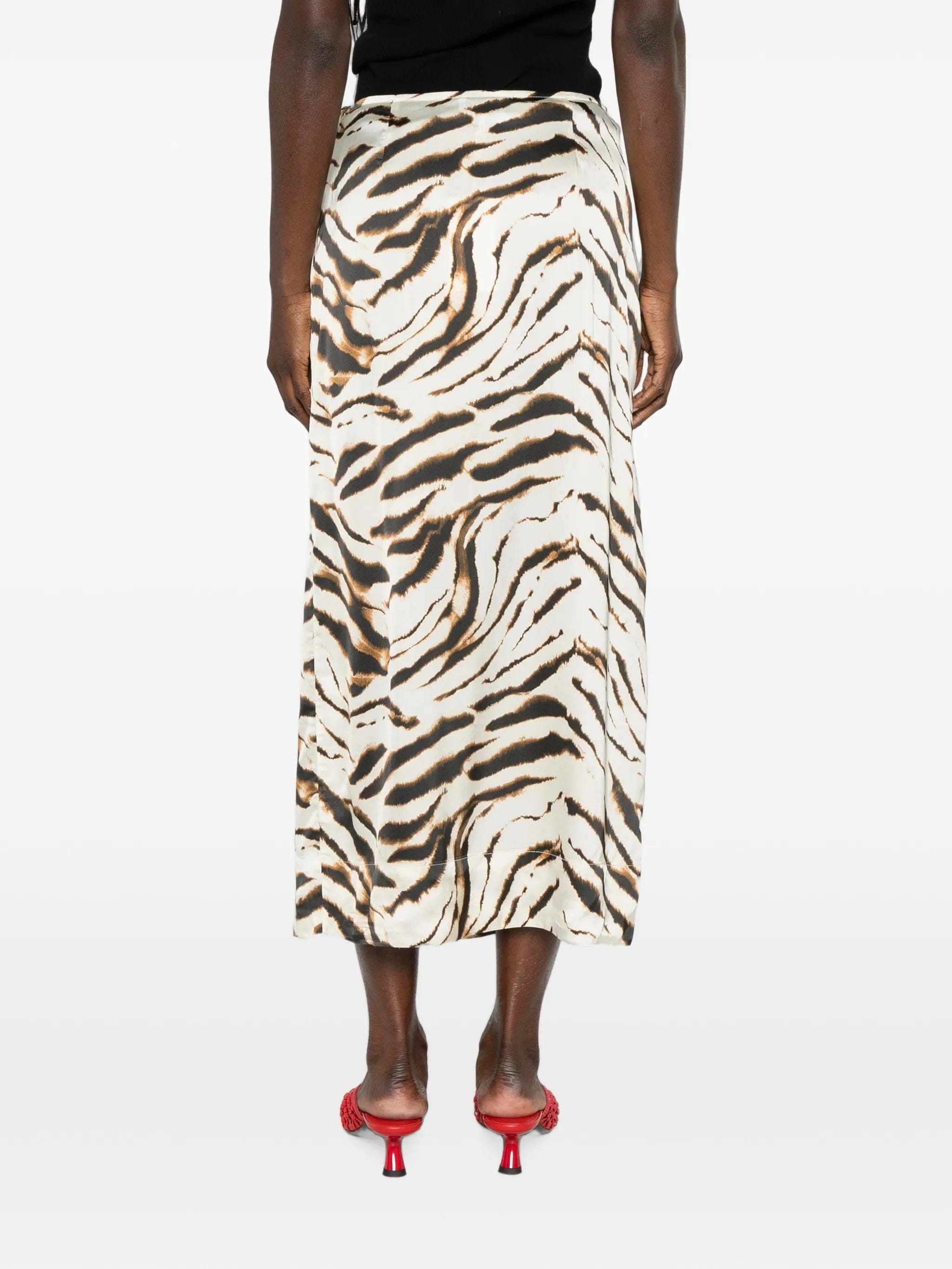 GANNI mix - print midi skirt
