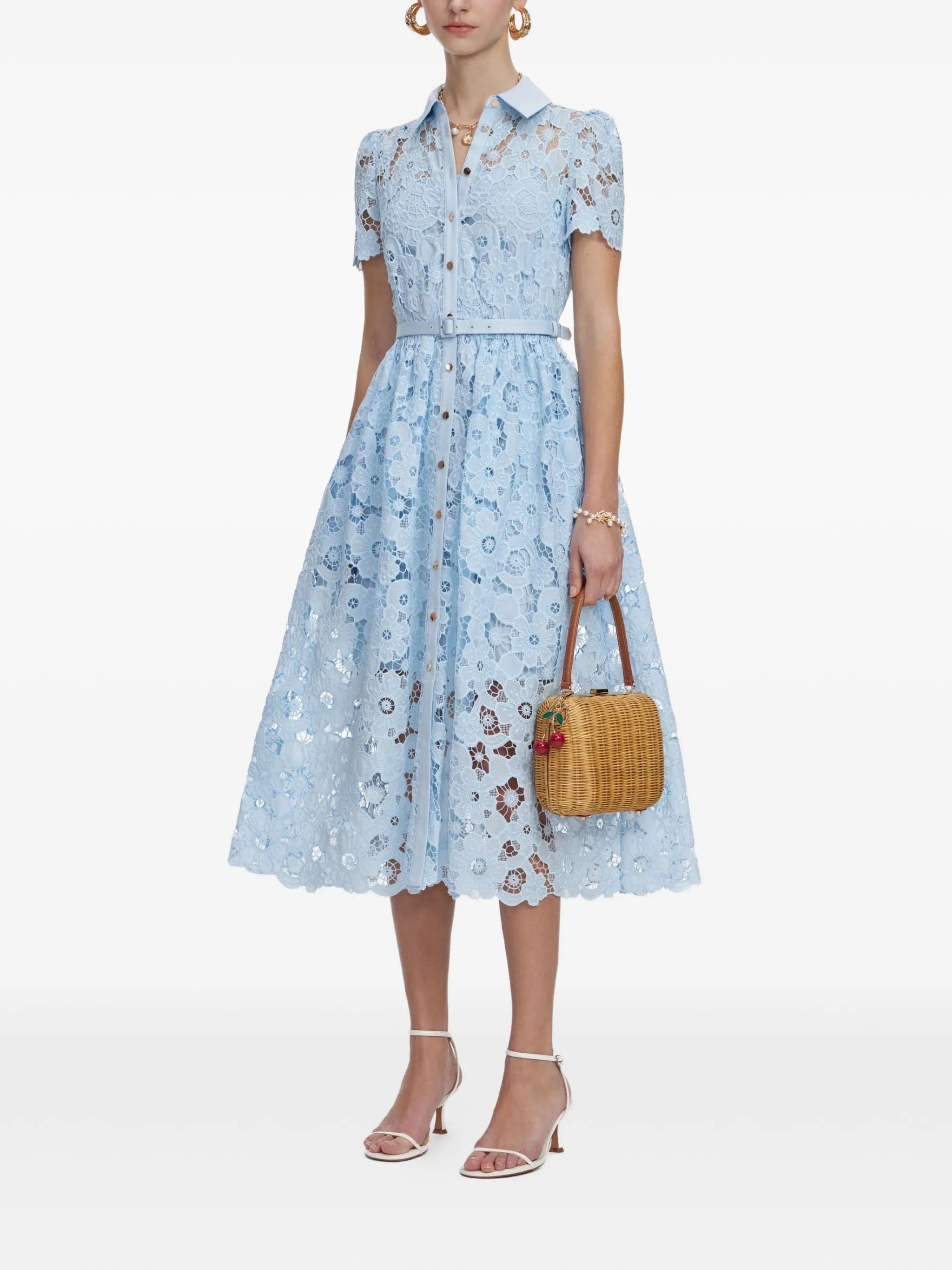 Self-Portrait belted midi dress