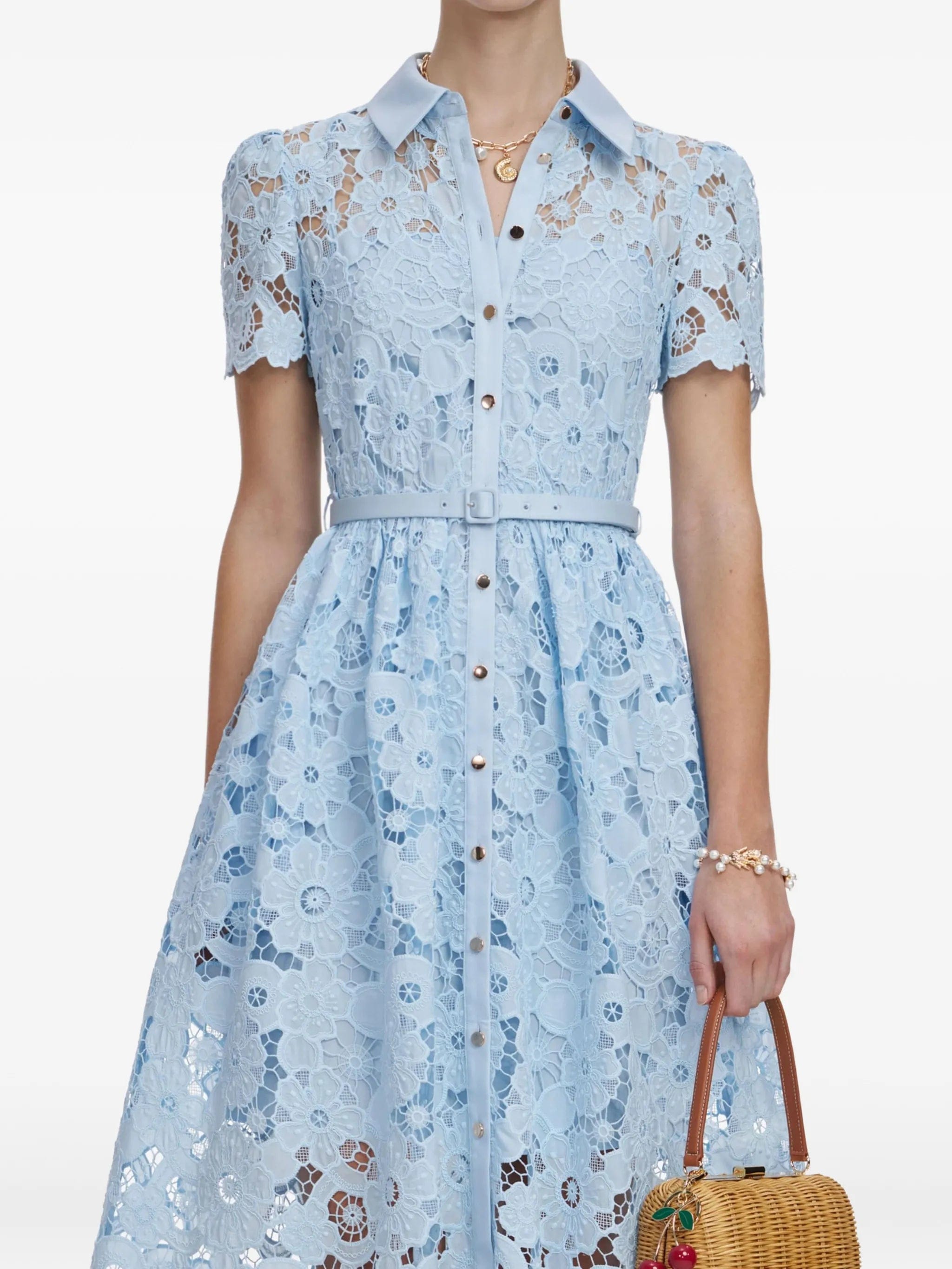 Self-Portrait belted midi dress