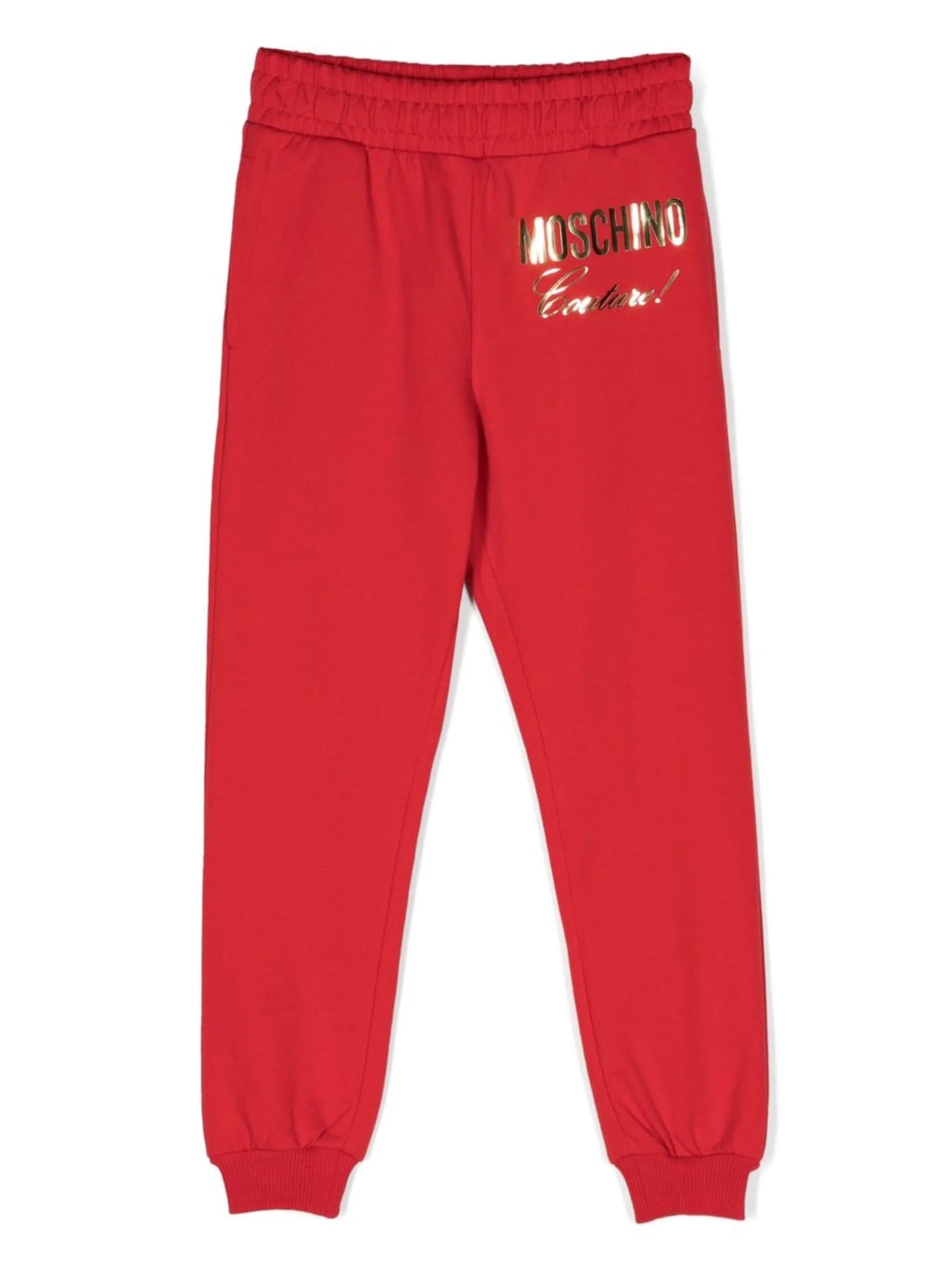 Moschino Kids logo - print cotton track pants