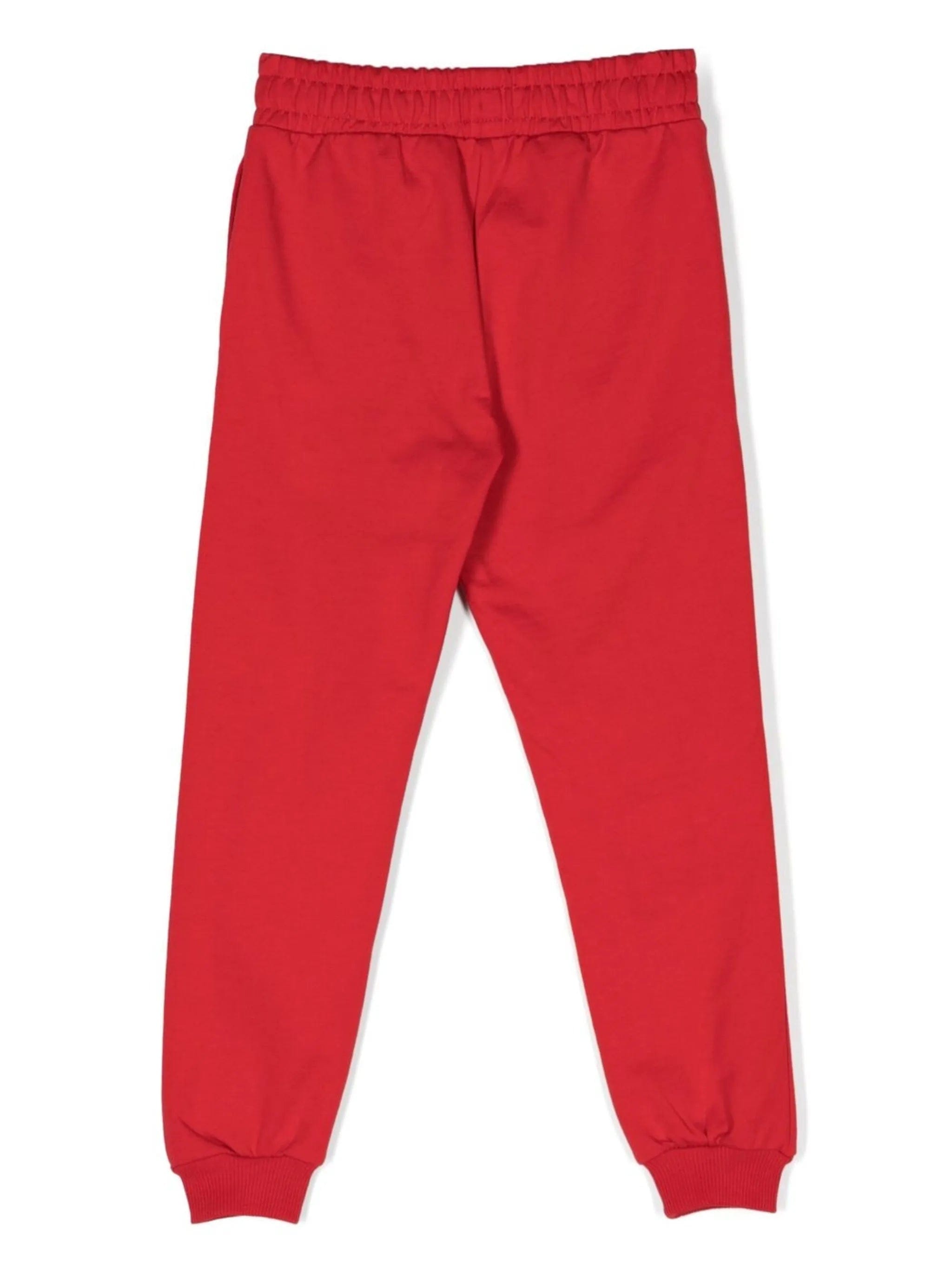 Moschino Kids logo - print cotton track pants