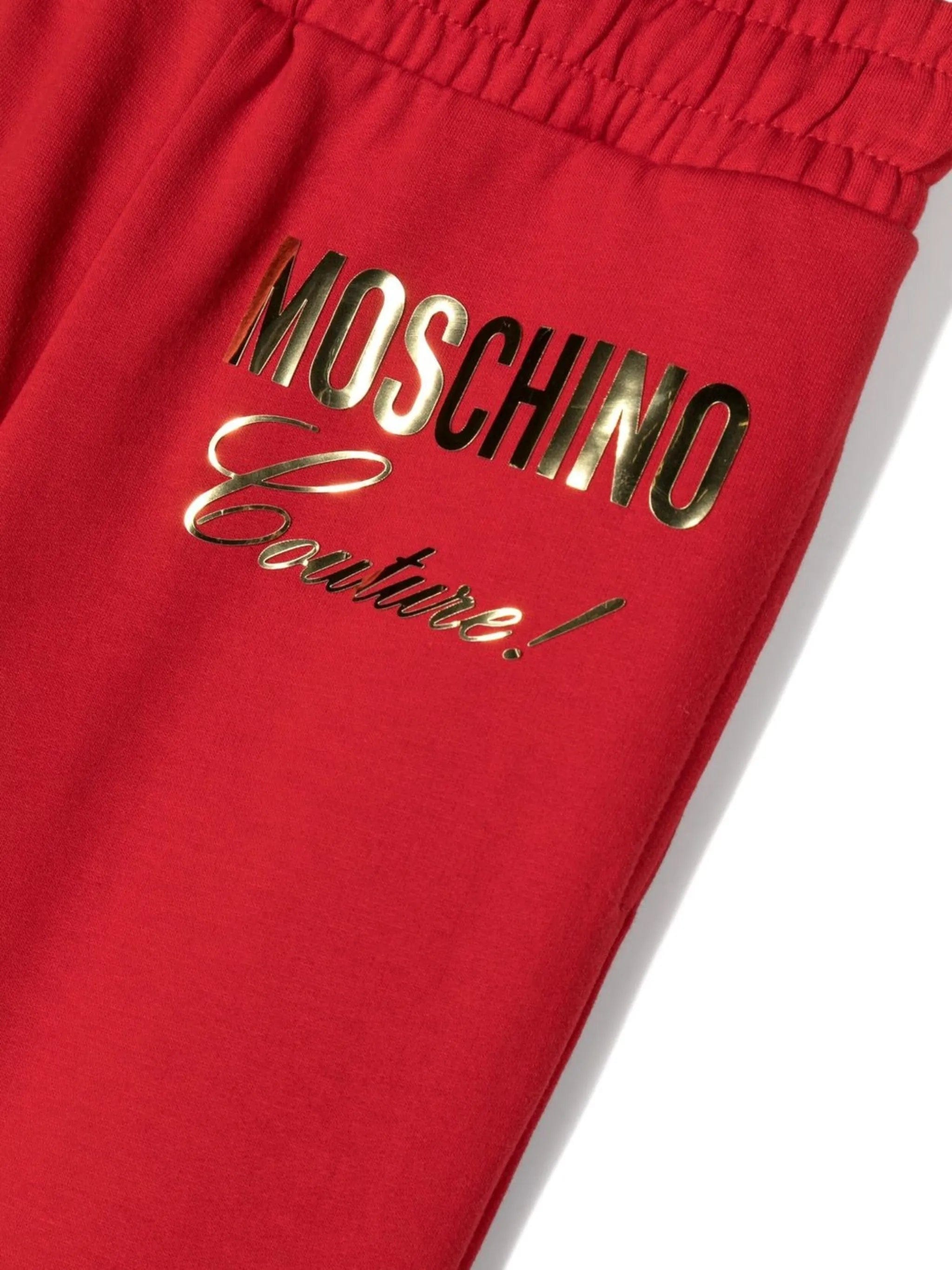 Moschino Kids logo - print cotton track pants