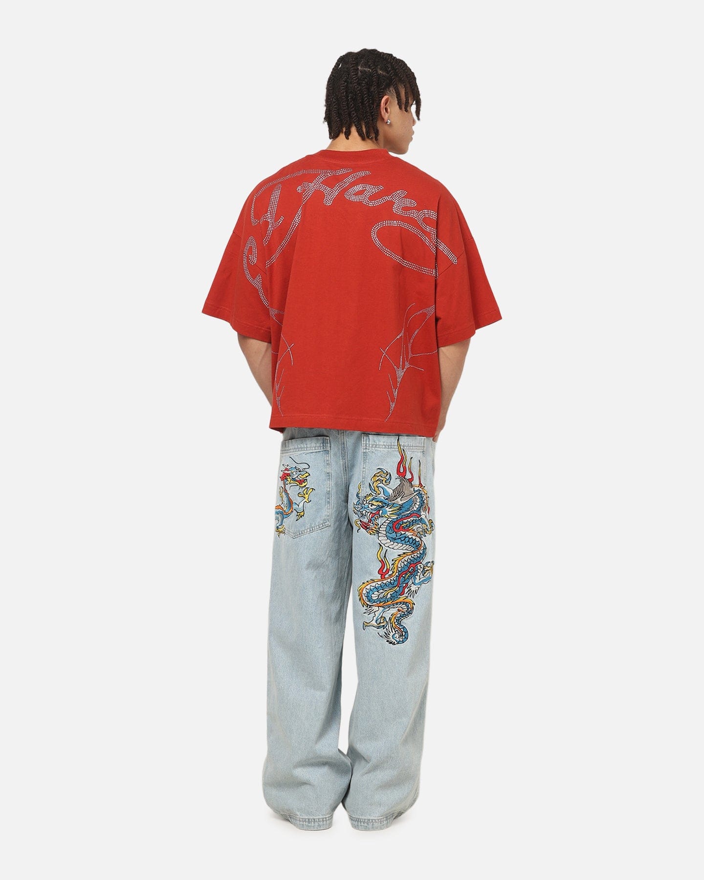 Ed Hardy Cyber Rhinestone T - Shirt Red