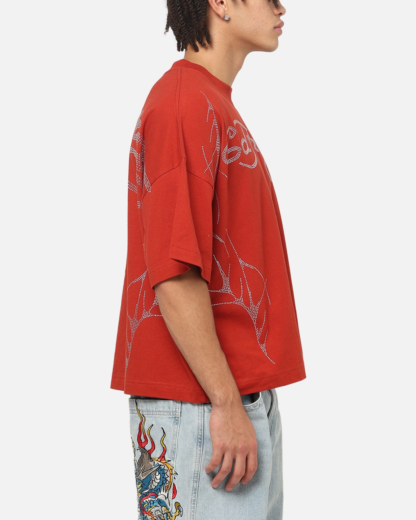 Ed Hardy Cyber Rhinestone T - Shirt Red