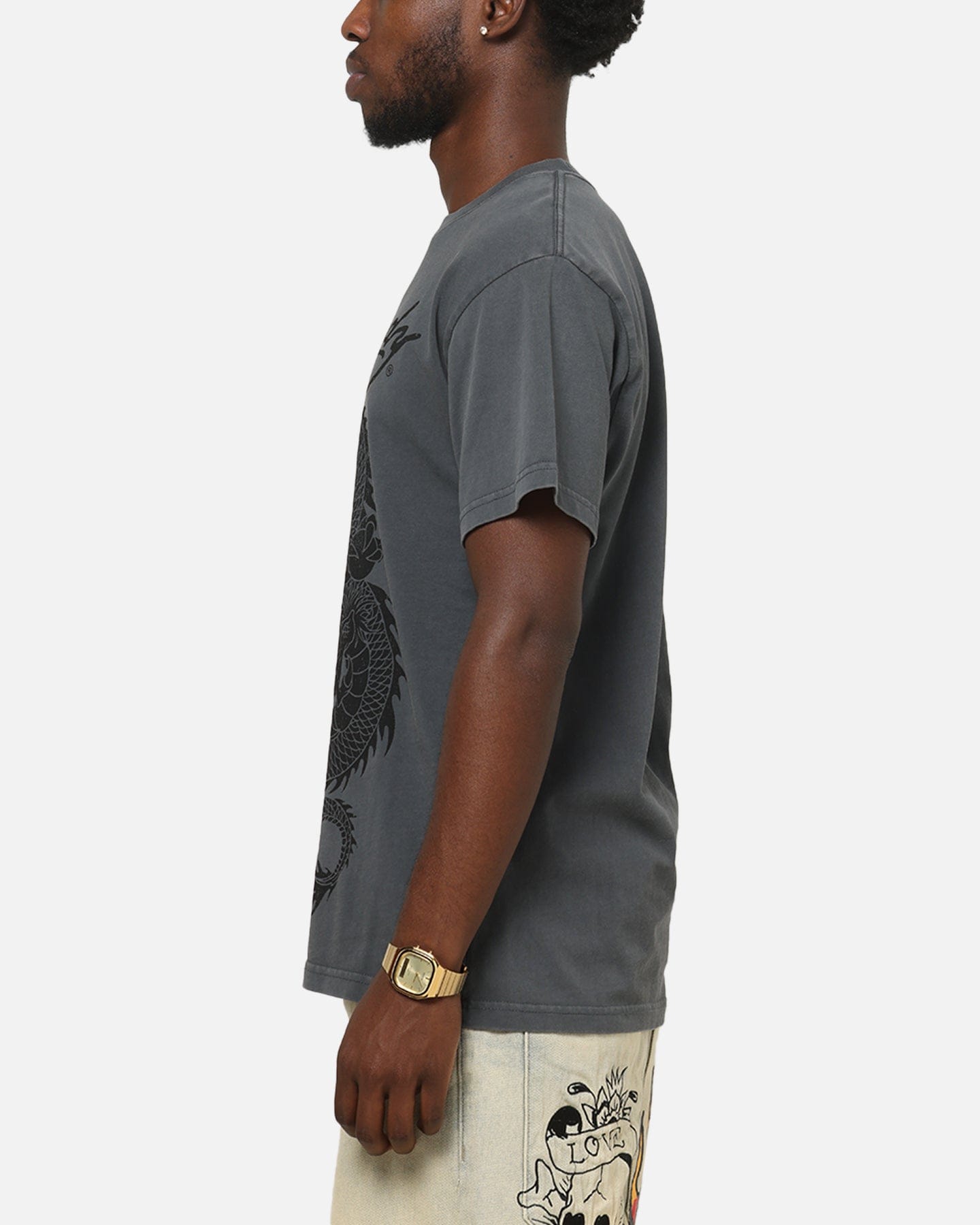 Ed Hardy Euro Fitted T - Shirt Charcoal