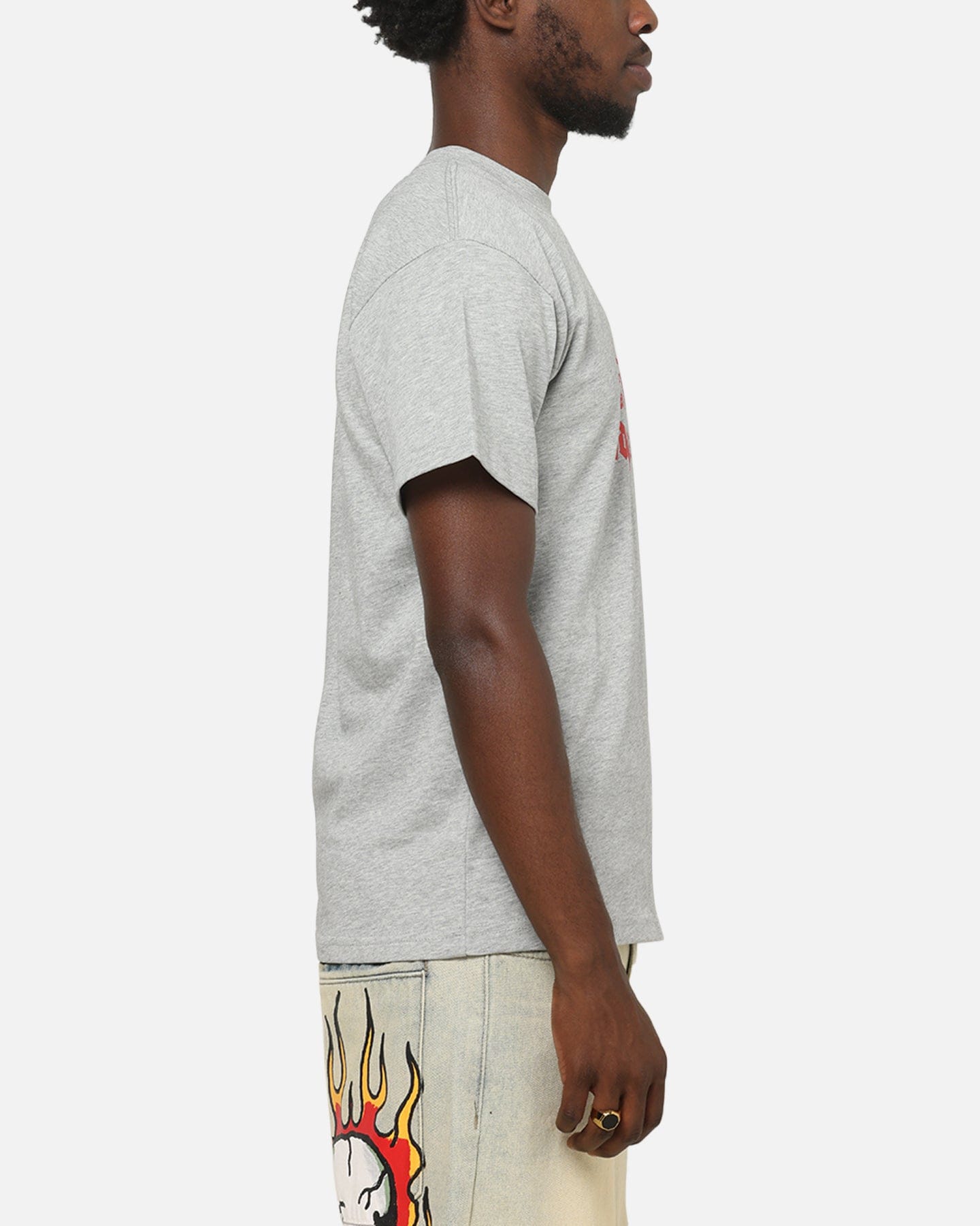 Ed Hardy Venom Fitted T - Shirt Grey Marle
