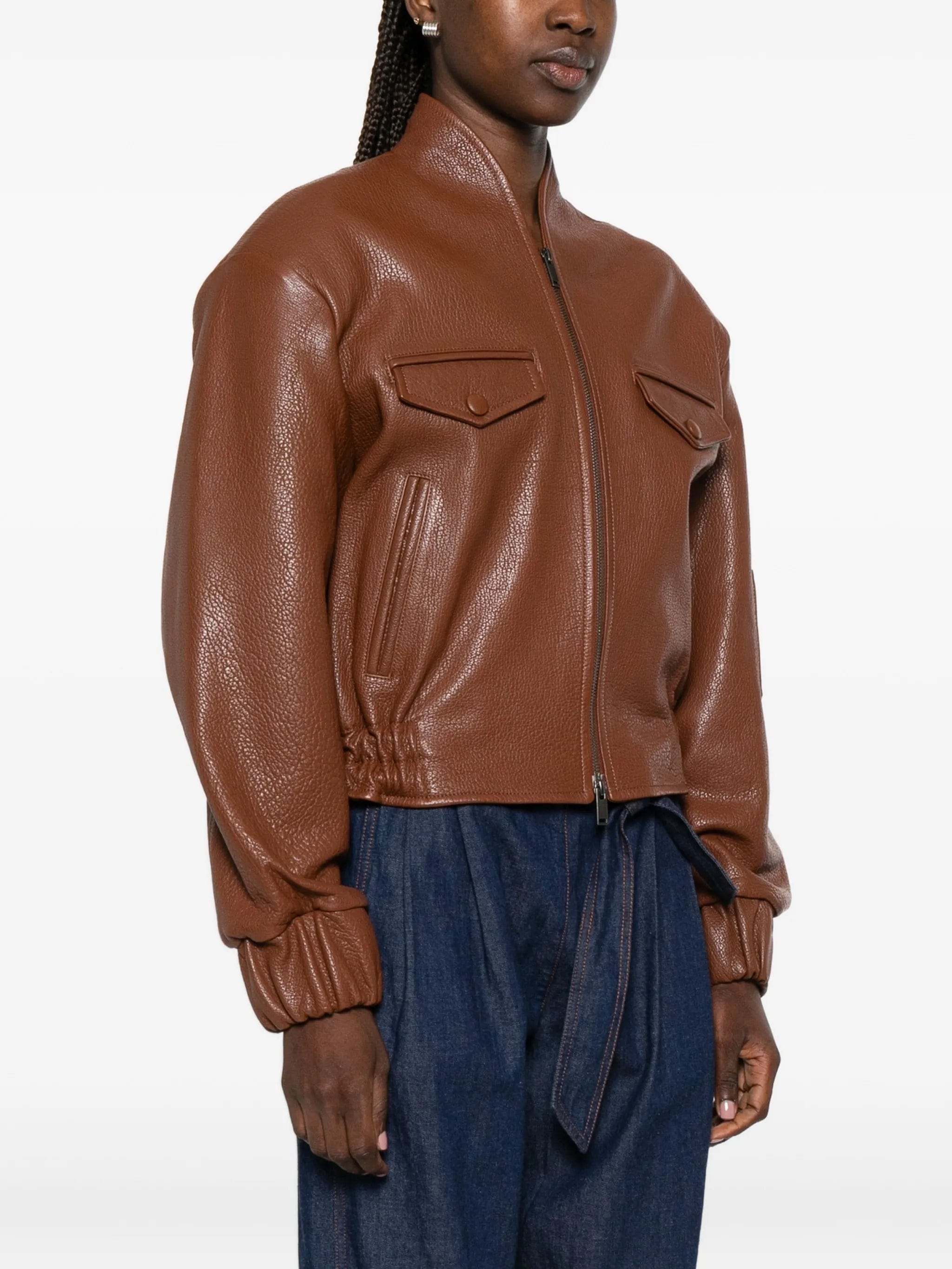 Ducie Frankie pebbled leather jacket