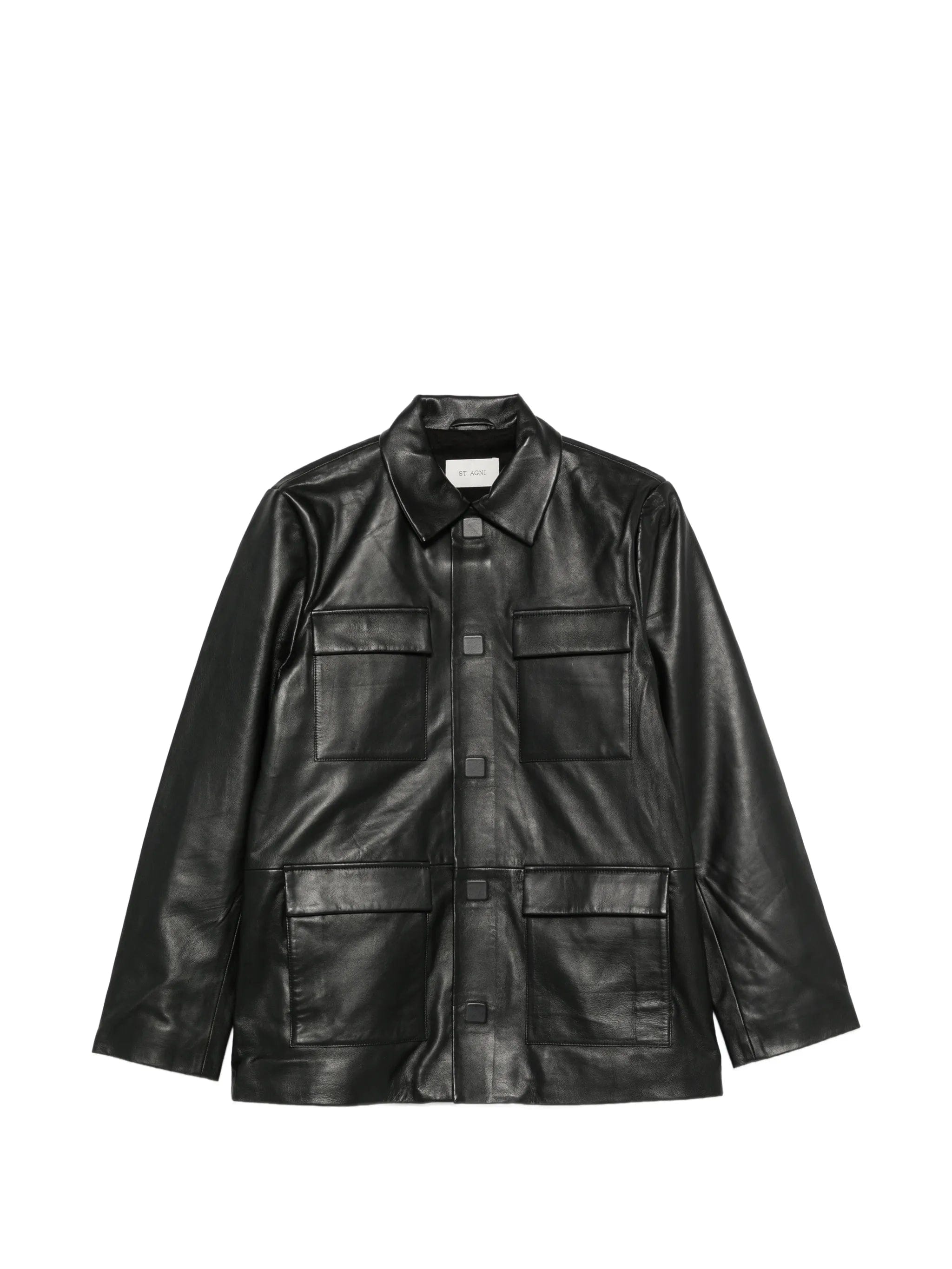 St. Agni flap - pocket leather jacket
