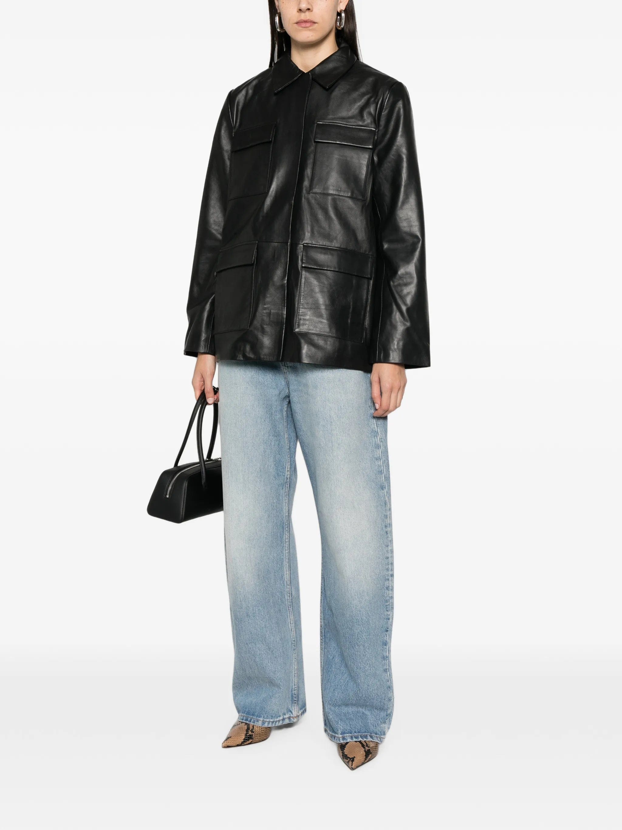 St. Agni flap - pocket leather jacket