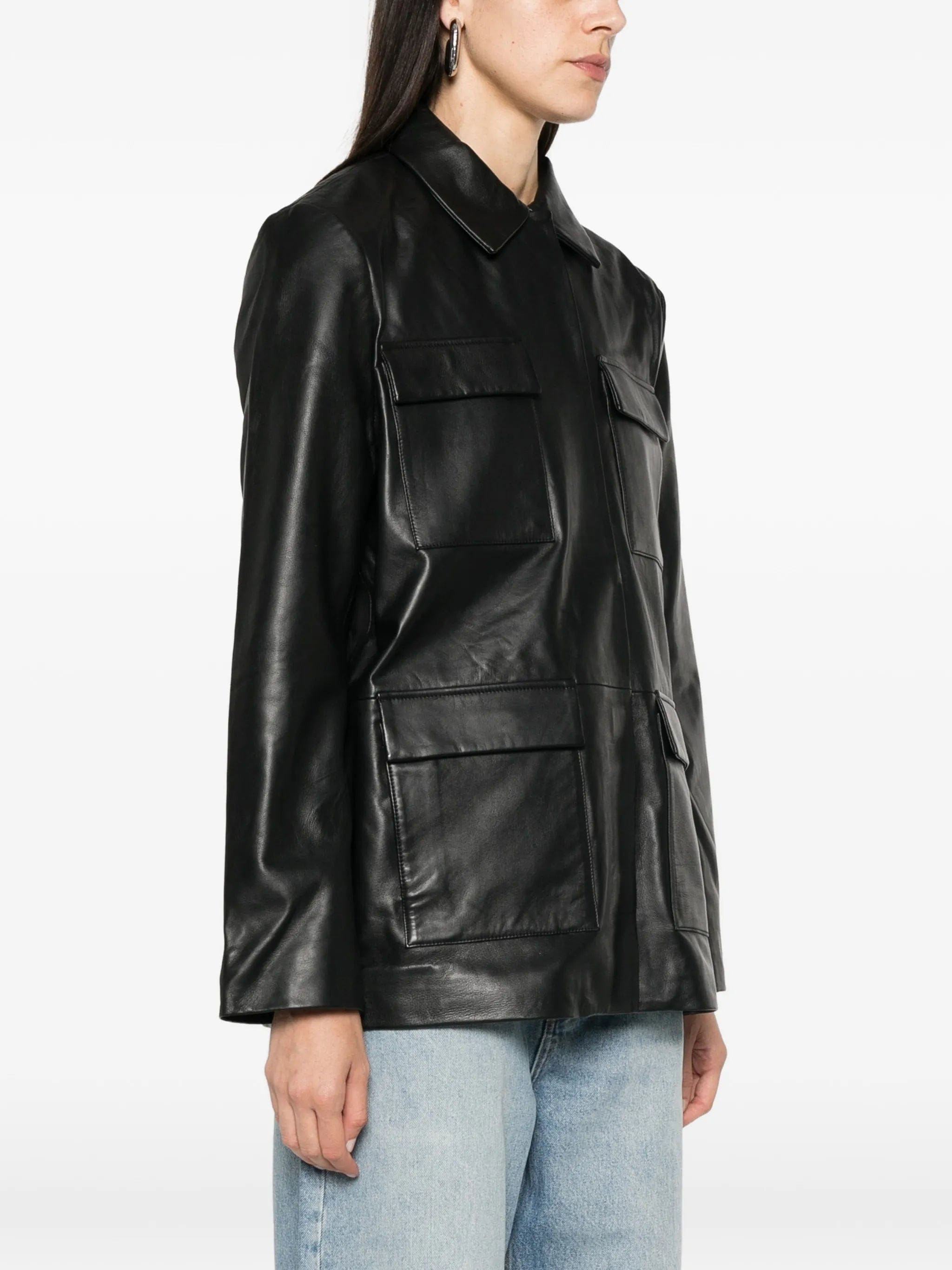 St. Agni flap - pocket leather jacket