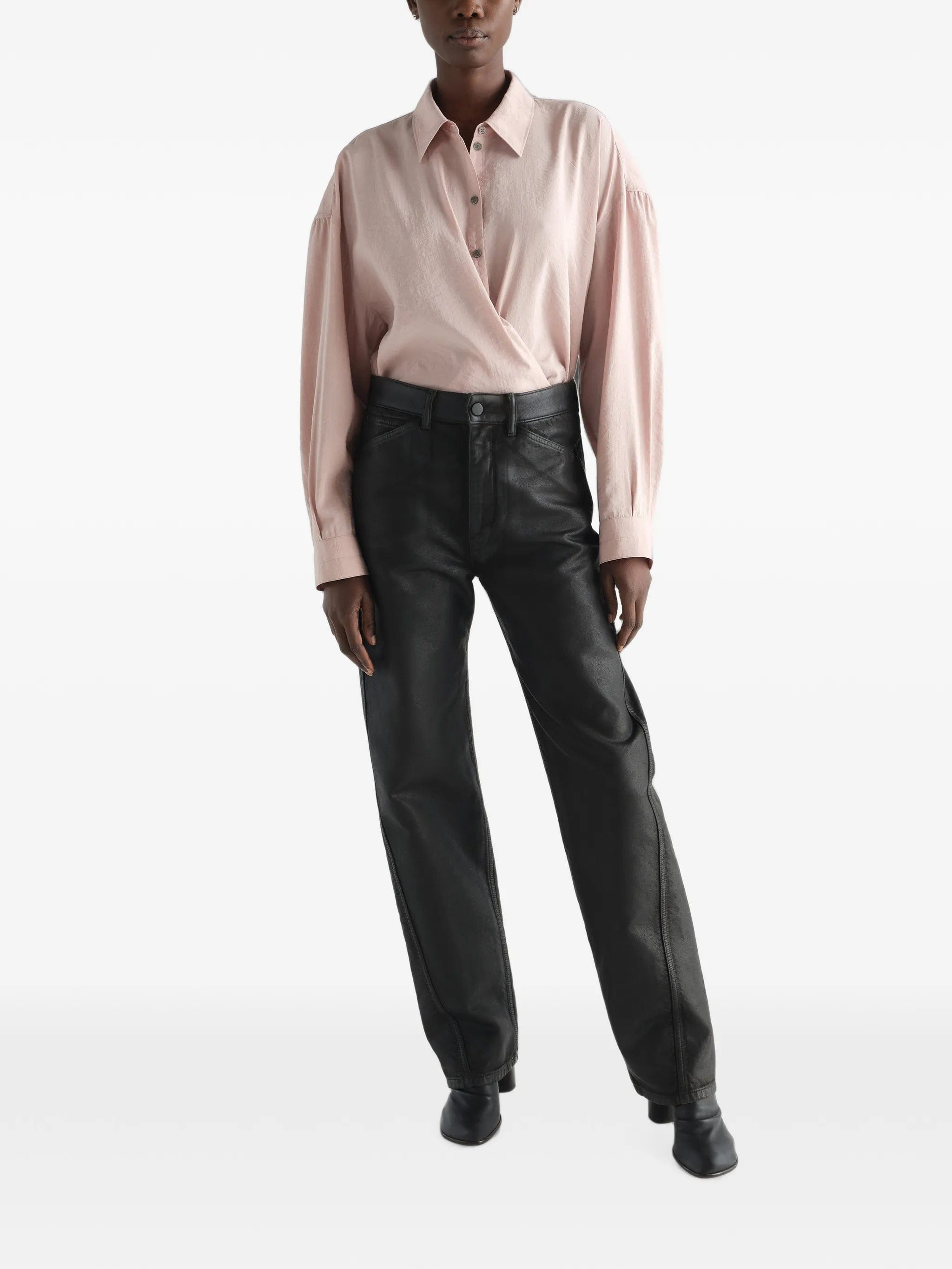 Lemaire straight collar Twisted shirt in dry silk