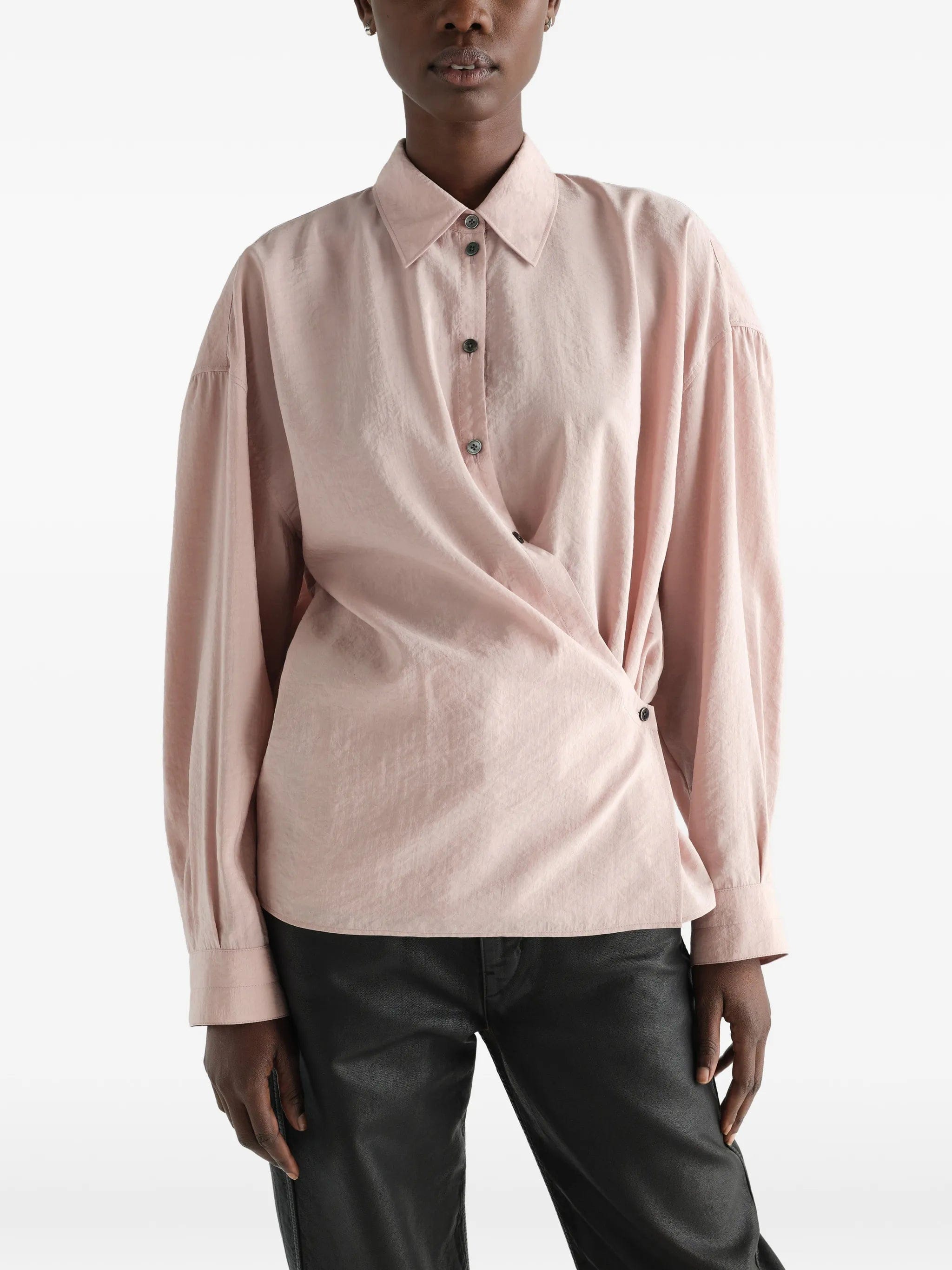 Lemaire straight collar Twisted shirt in dry silk