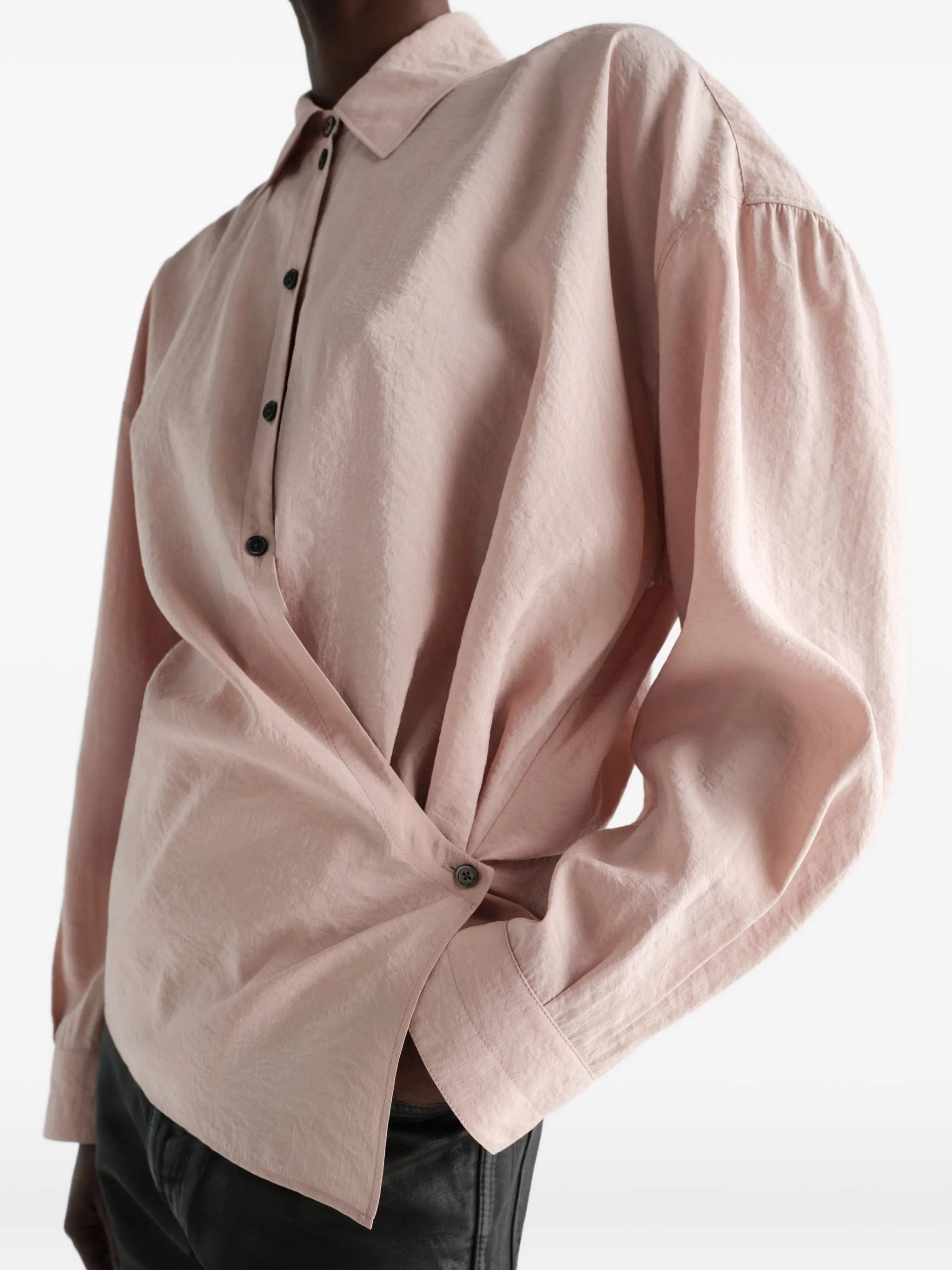 Lemaire straight collar Twisted shirt in dry silk