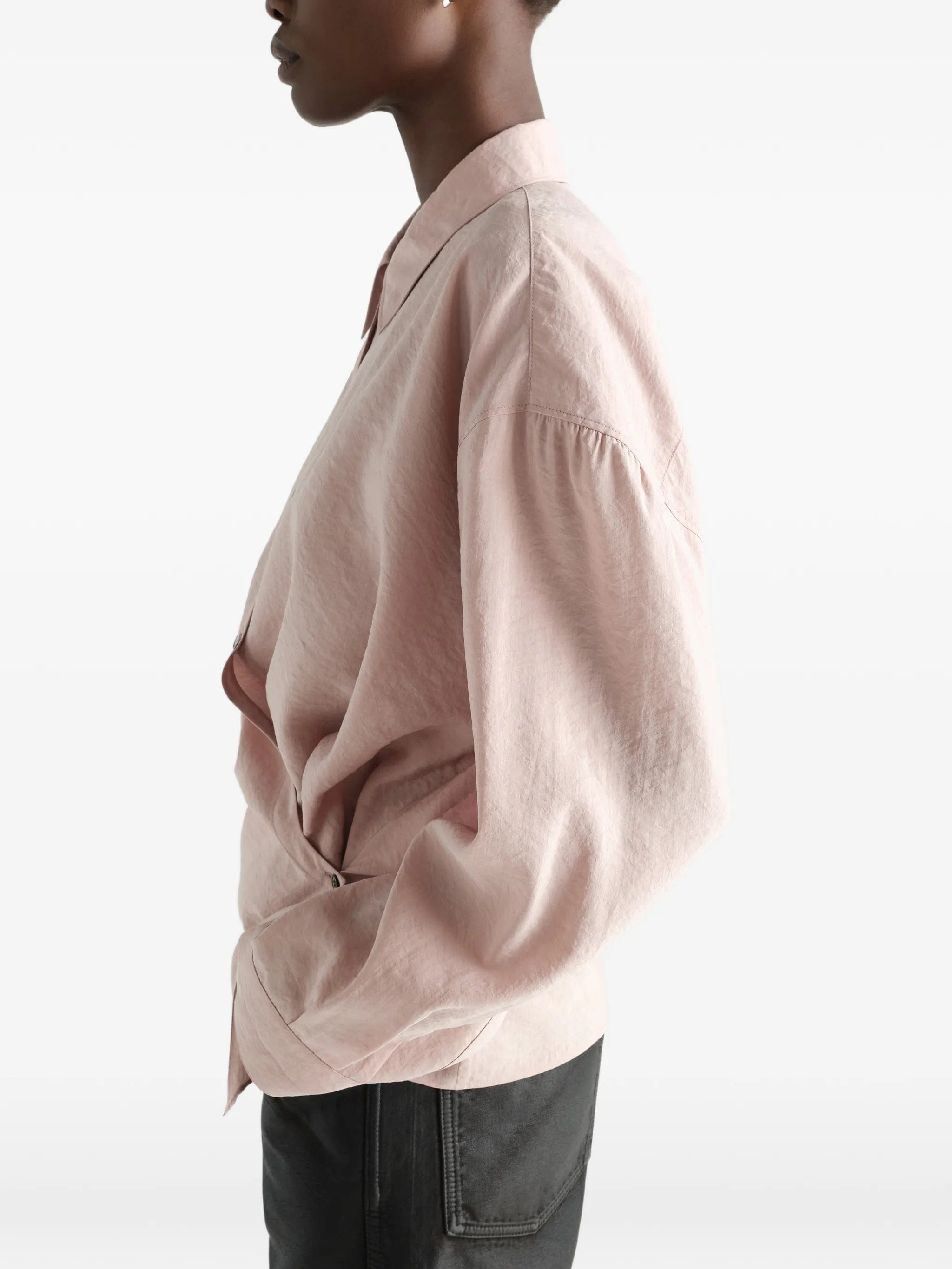 Lemaire straight collar Twisted shirt in dry silk