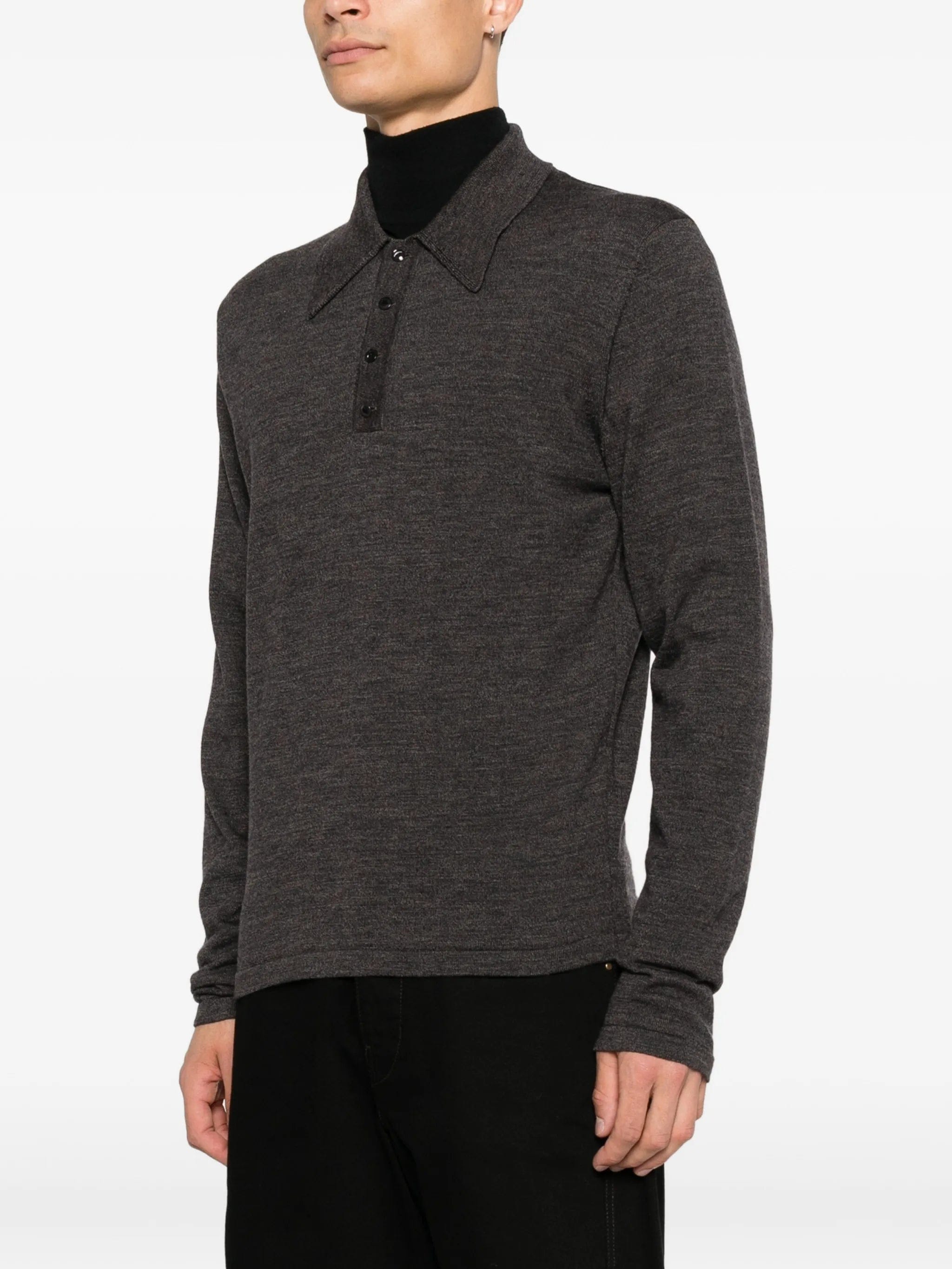 Lemaire long - sleeve wool polo shirt