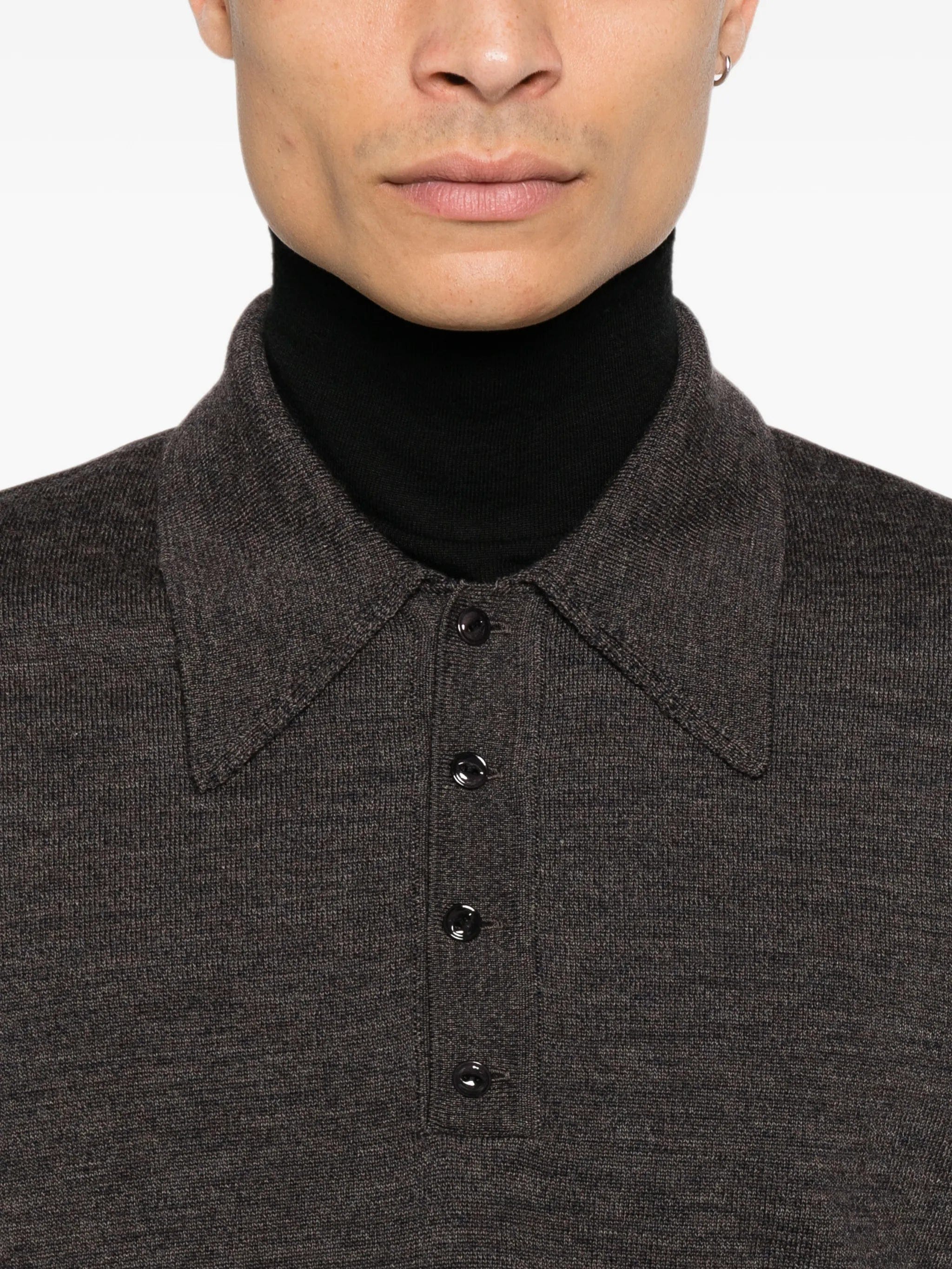 Lemaire long - sleeve wool polo shirt