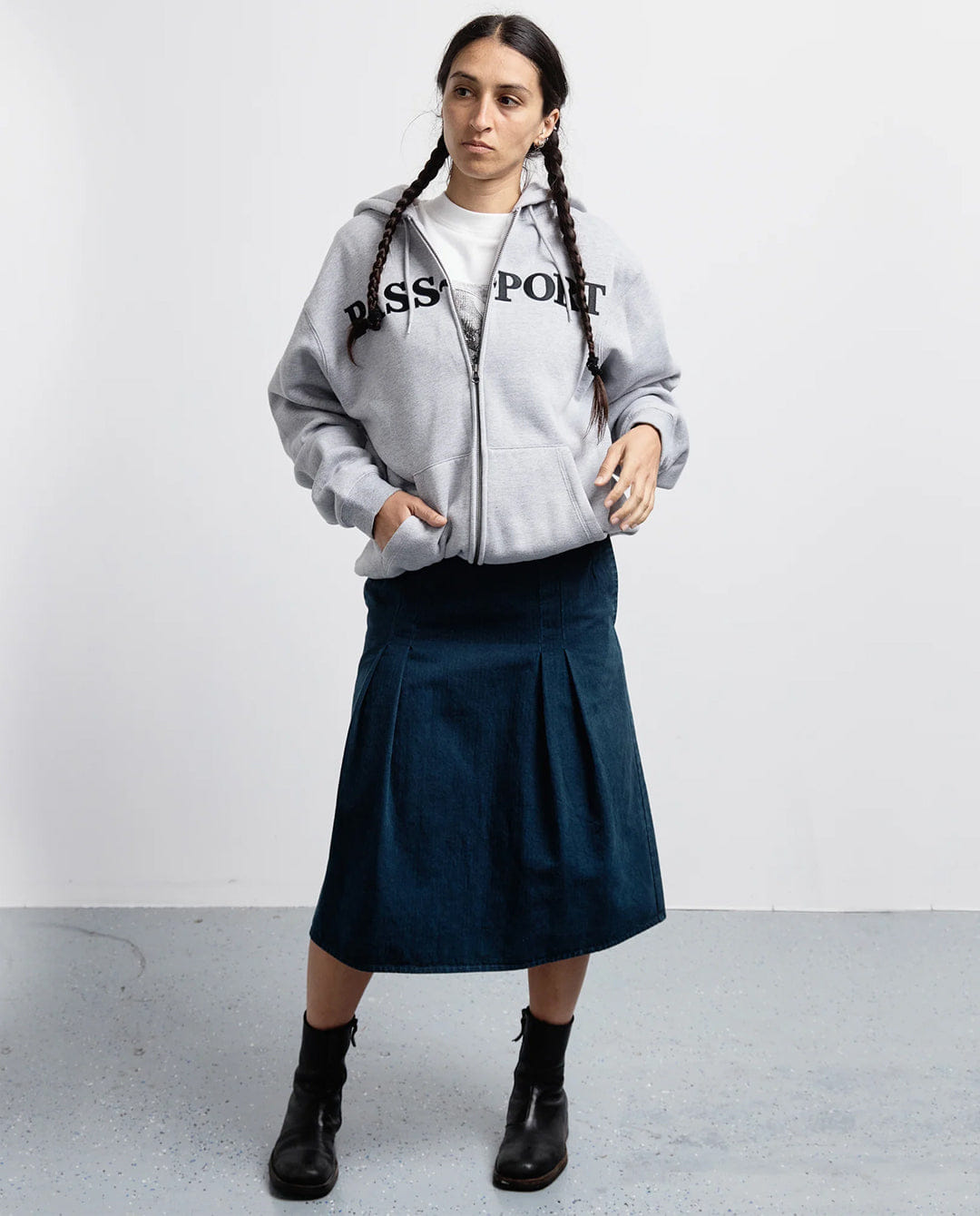 Passport - Official Zip - Thru Hoodie - Ash
