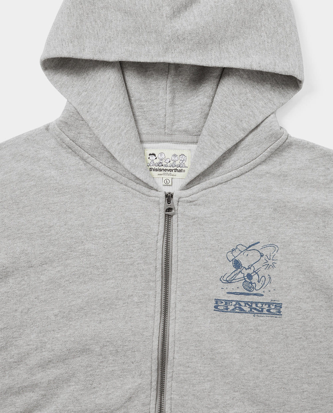 Thisisneverthat - Peanuts Zip Up Hoodie - Heather Grey