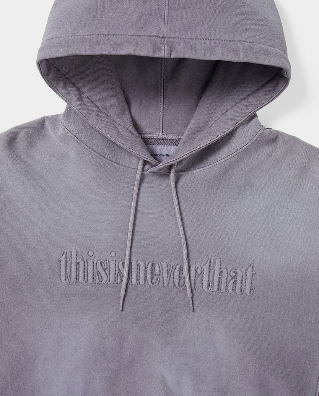 Thisisneverthat - Overdyed Embroidery Hoodie - Faded Purple
