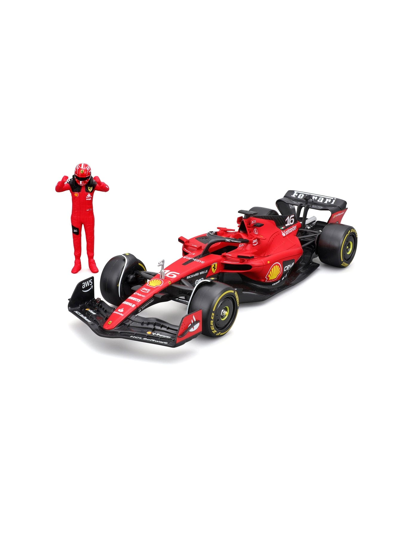 Maisto & Bburago 1:24 F1 Ferrari With Driver Figure Leclerc Model Car