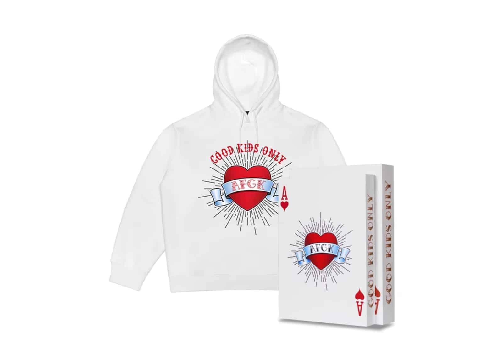A Few Good Kids Rhinestone Heart Hoodie White Exclusive