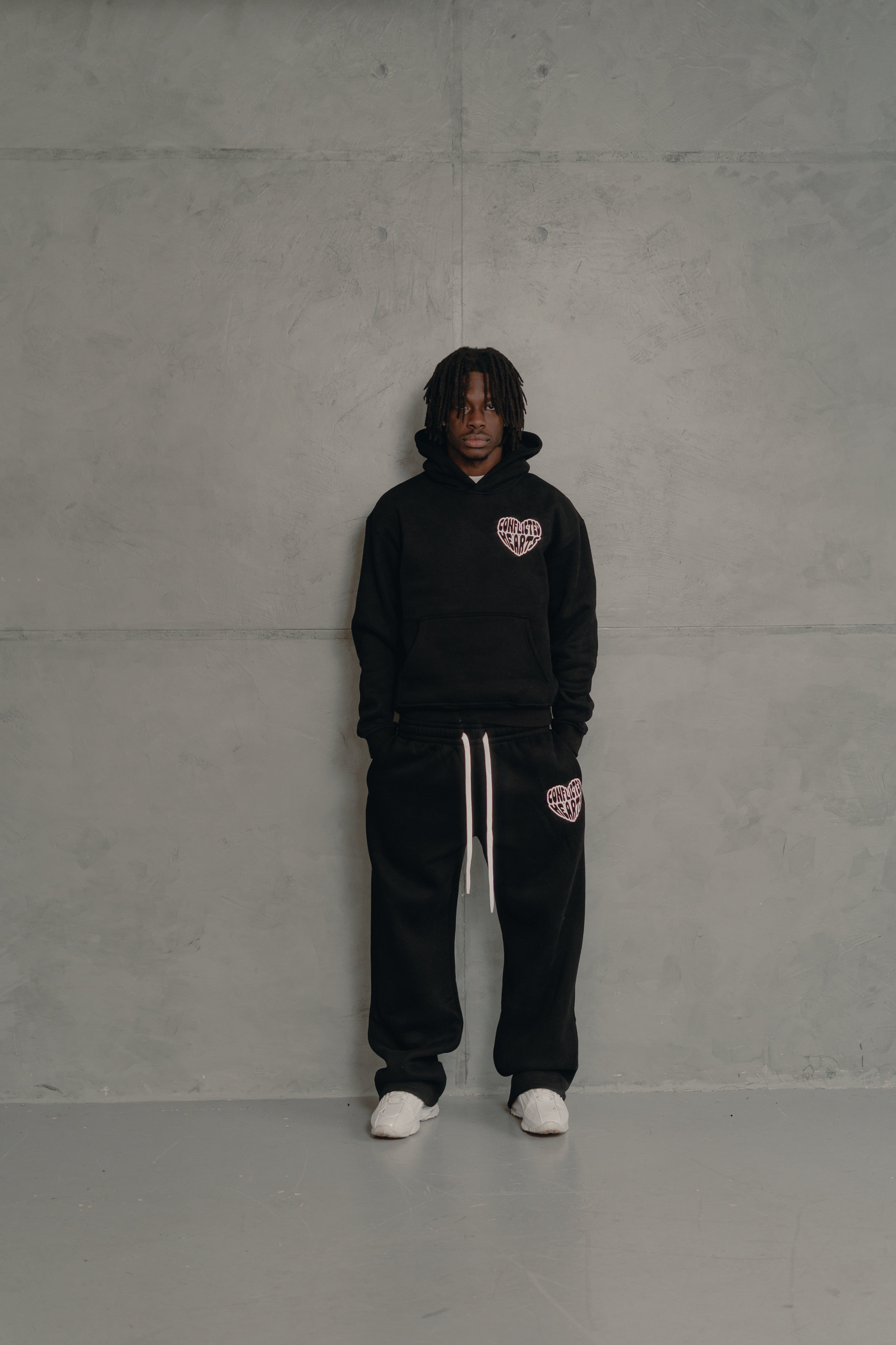 Conflicted Hearts Black Basics Hoodie