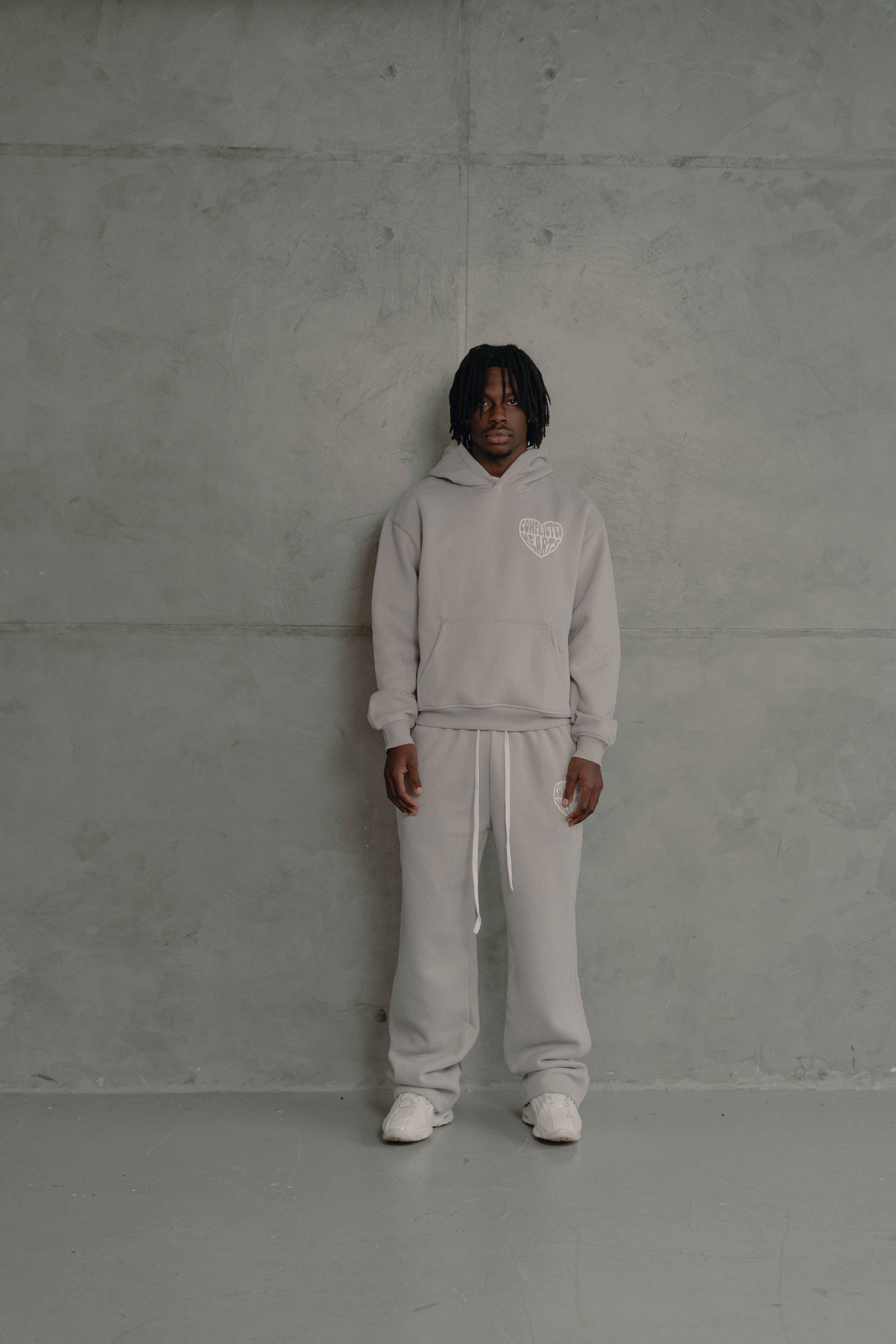 Conflicted Hearts Grey Basics Hoodie