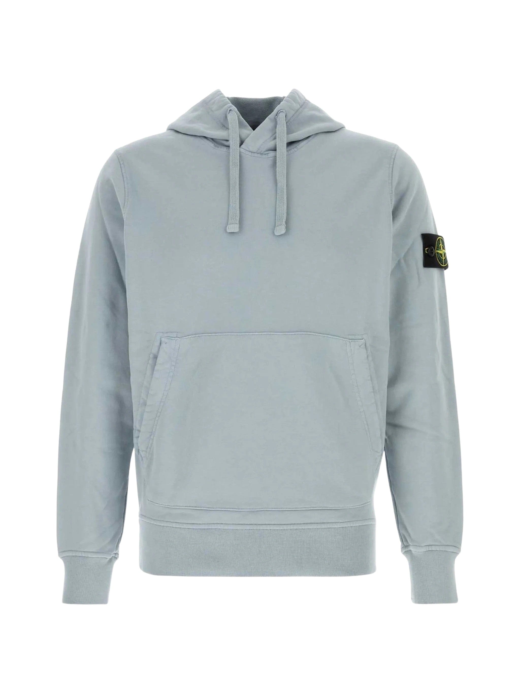 Blue Felpa Light Blue Cotton Hoodie