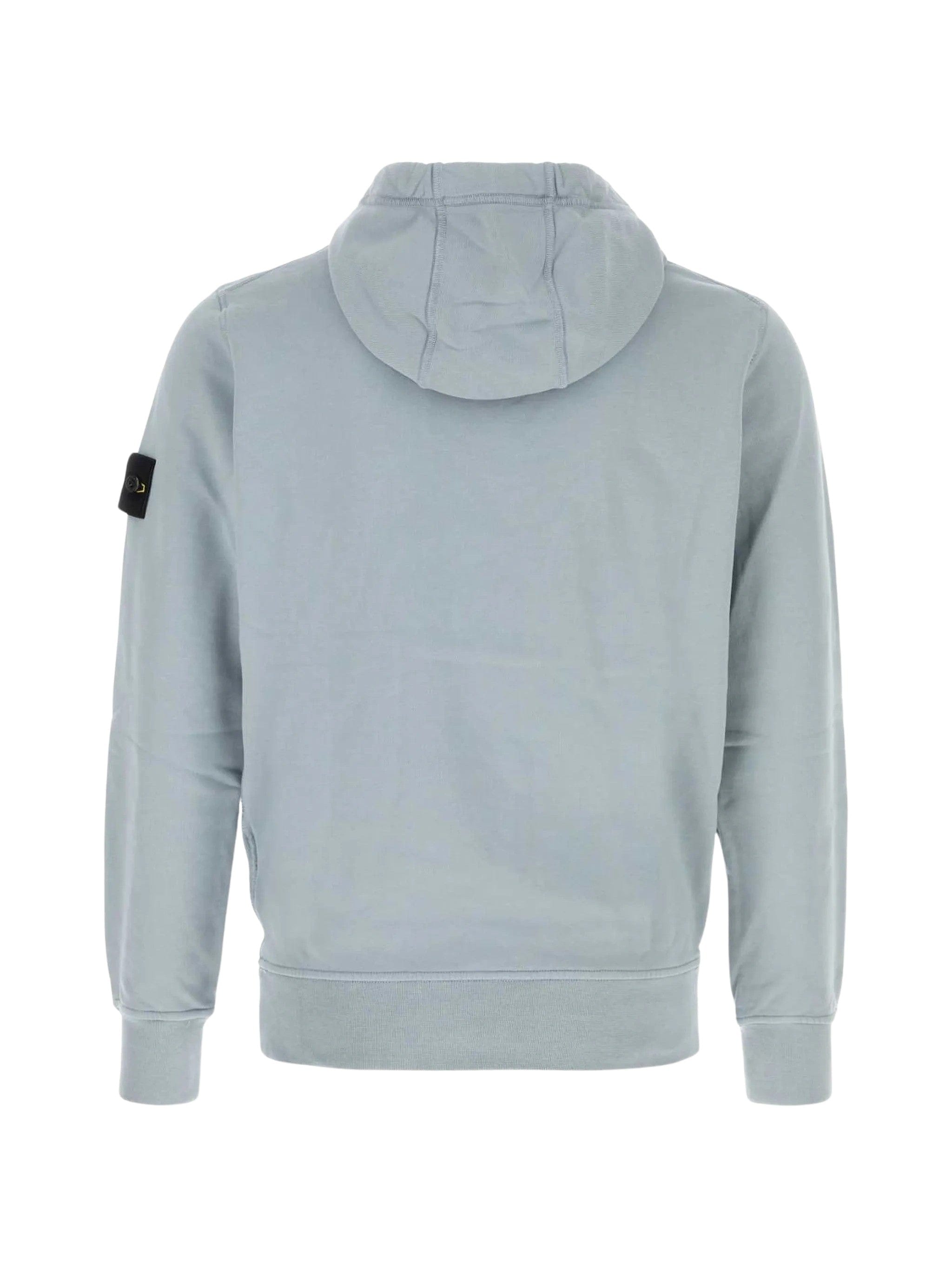 Blue Felpa Light Blue Cotton Hoodie