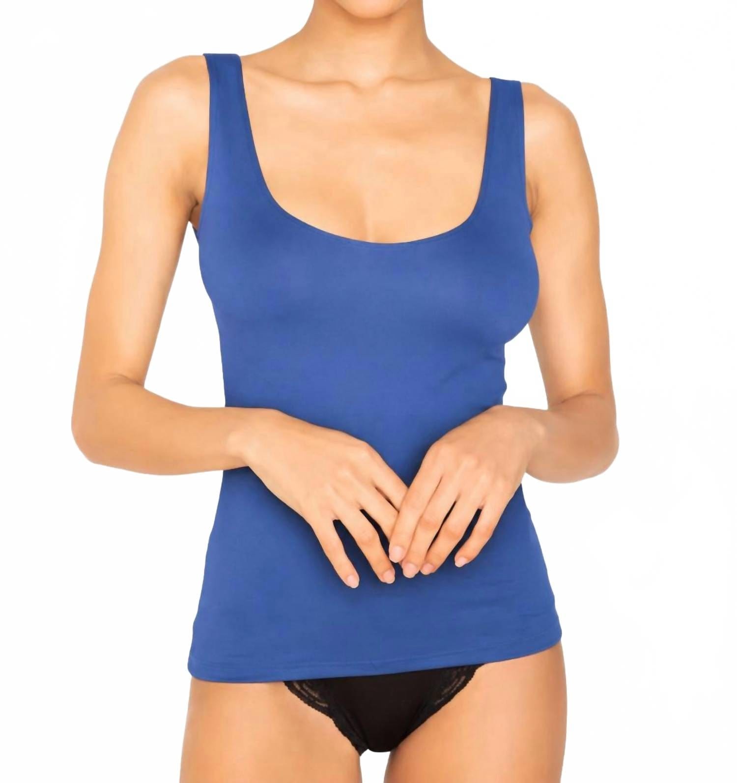Back Low Back Tank Top In Cobalt