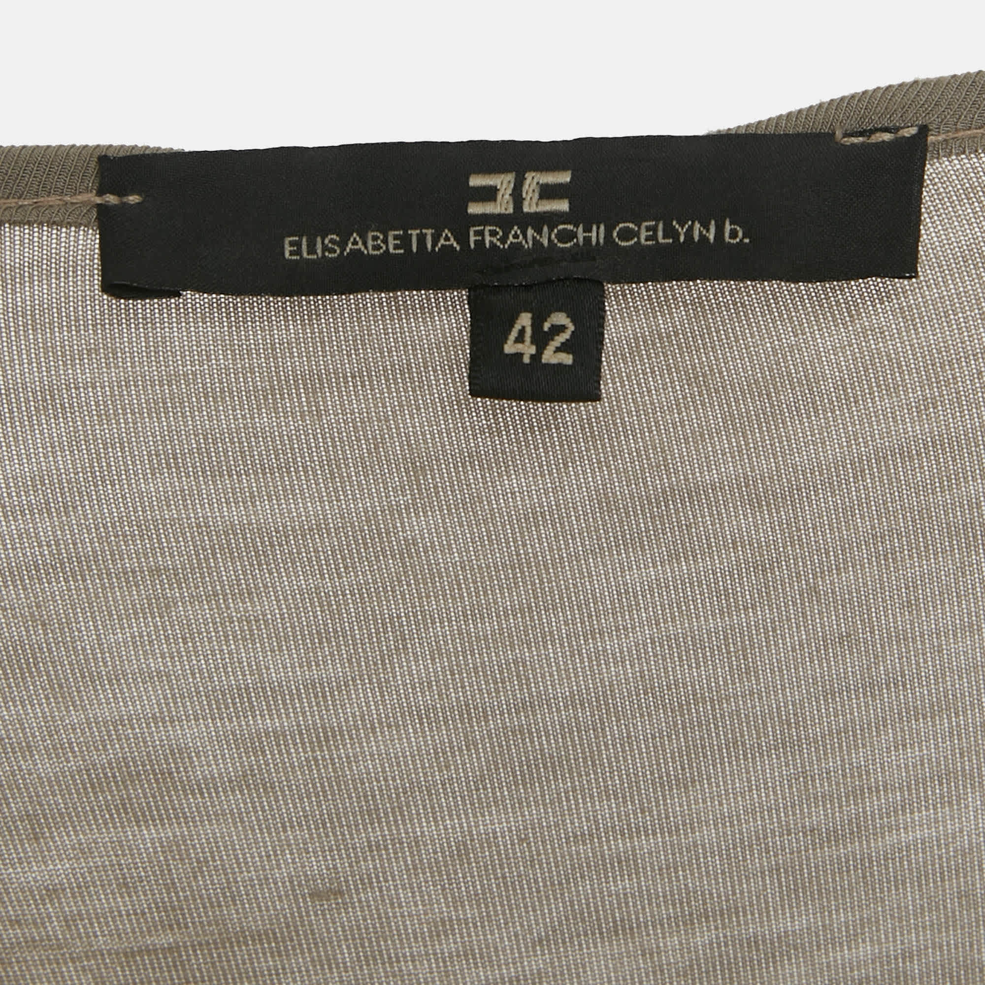 Elisabetta Franchi Grey Jersey Draped Short Dress