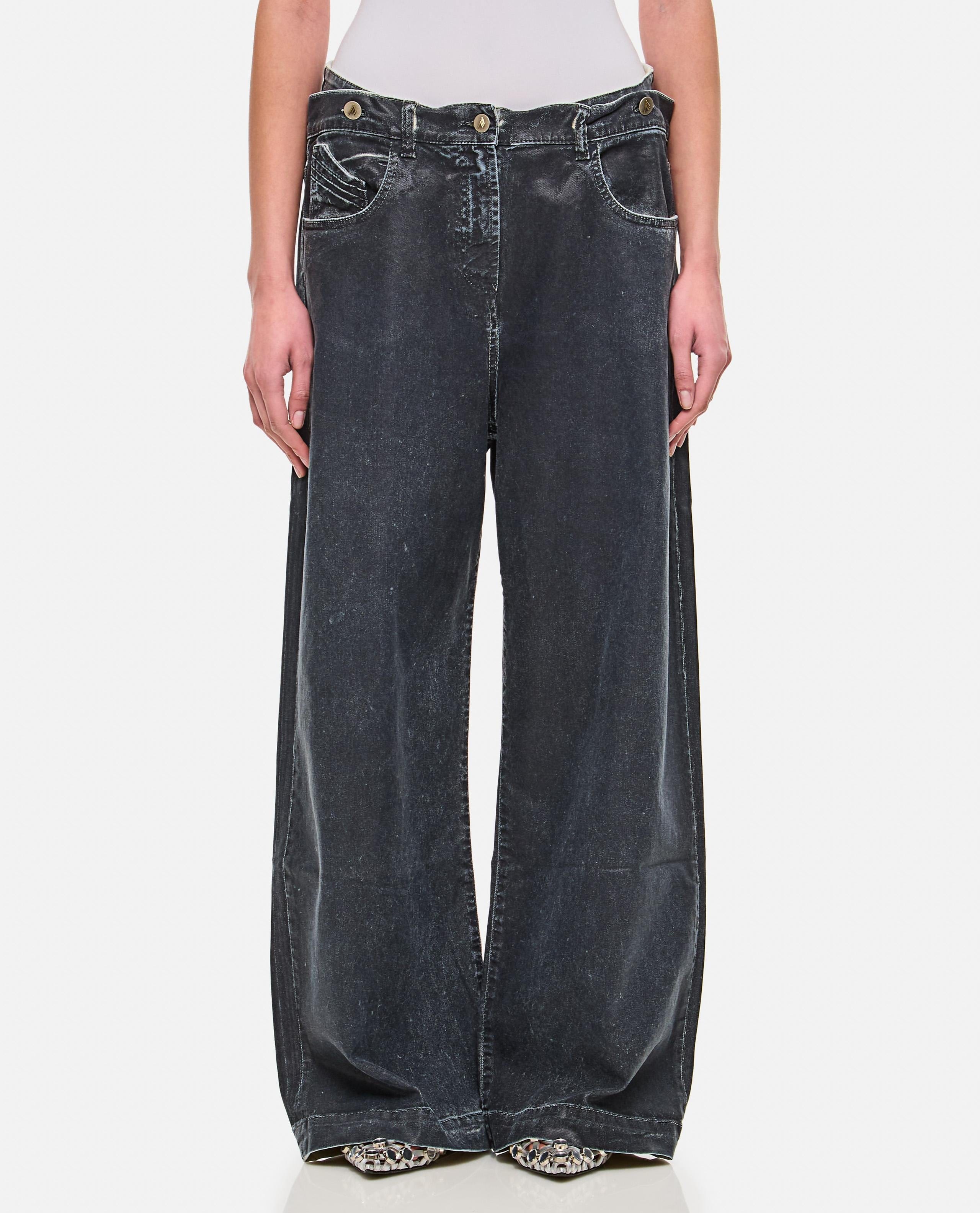 The Attico PANTALONE LUNGO IN TELA SPALMATA MAT