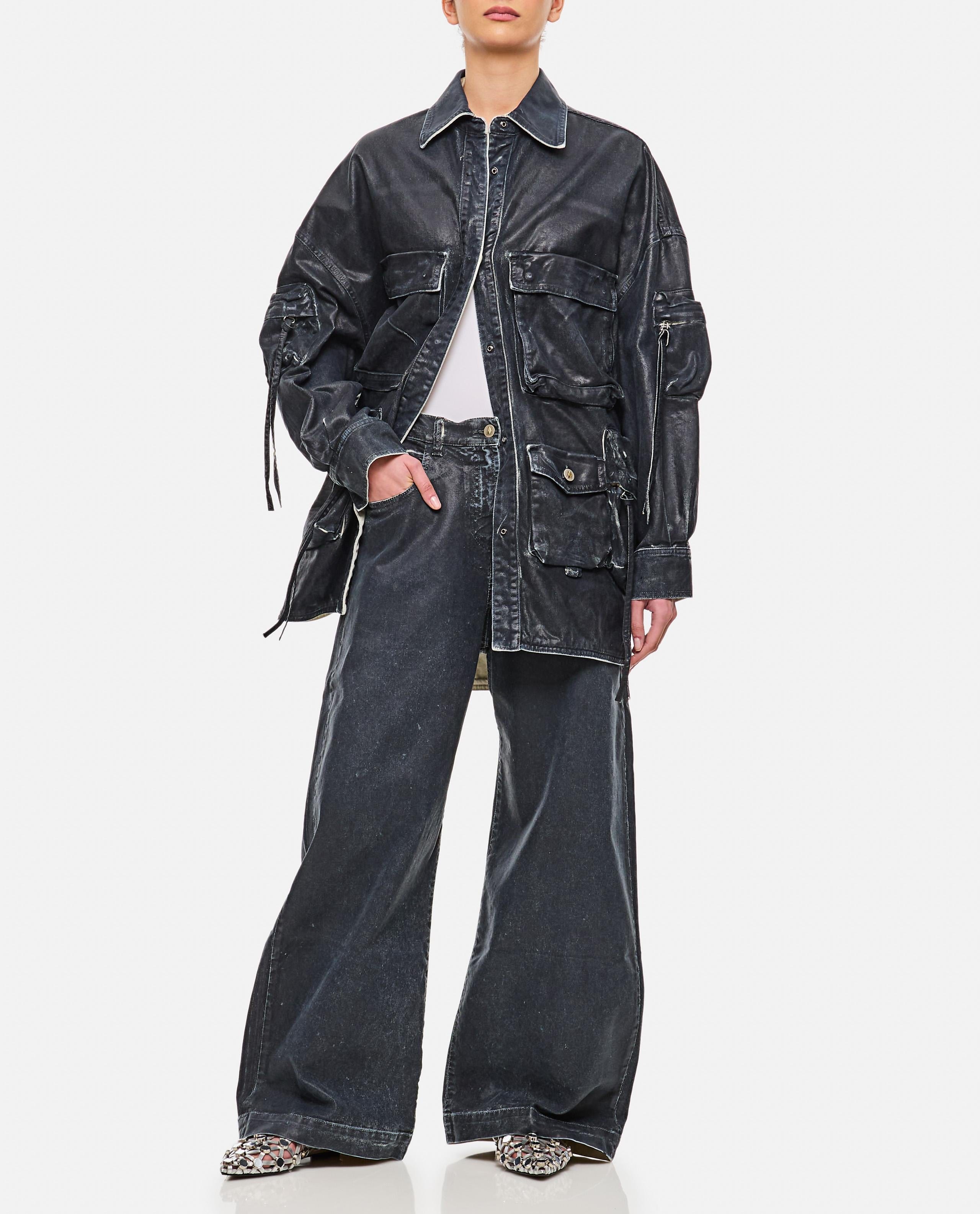 The Attico PANTALONE LUNGO IN TELA SPALMATA MAT