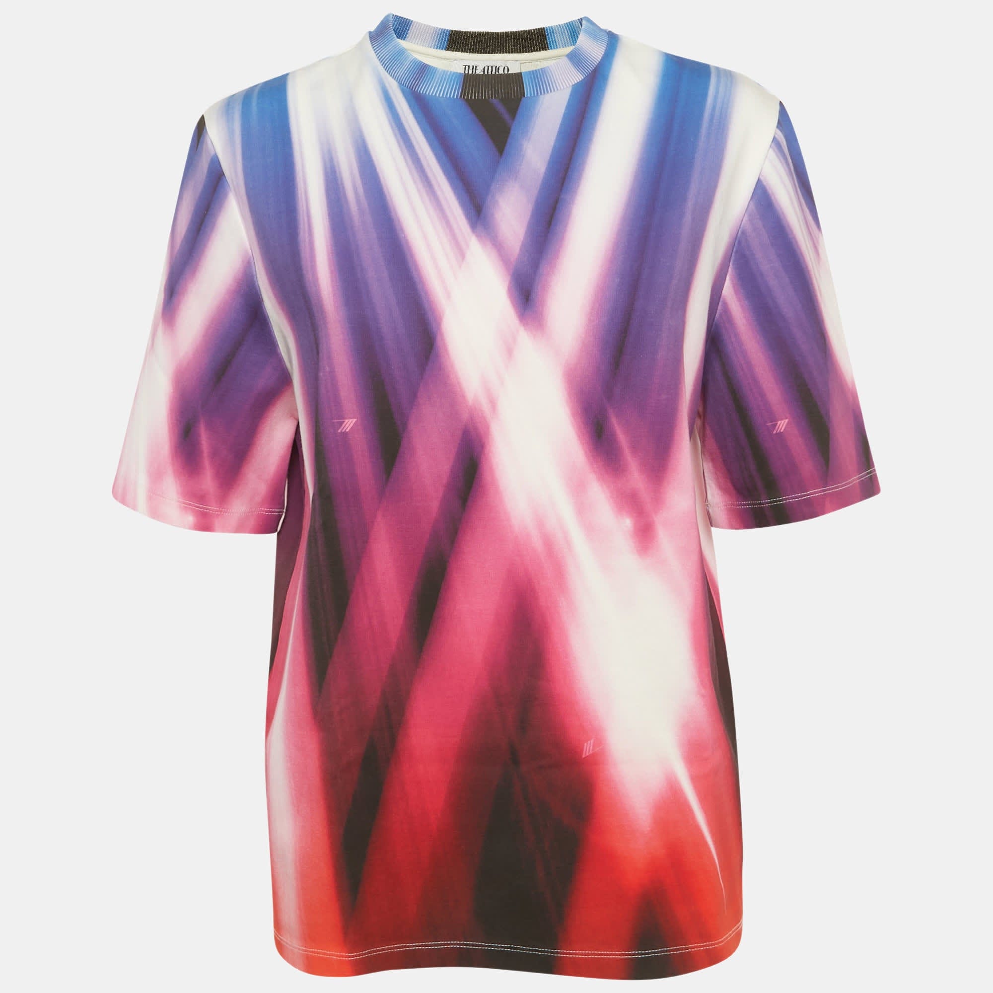 The Attico Pink/blue Printed Cotton Bella T - Shirt