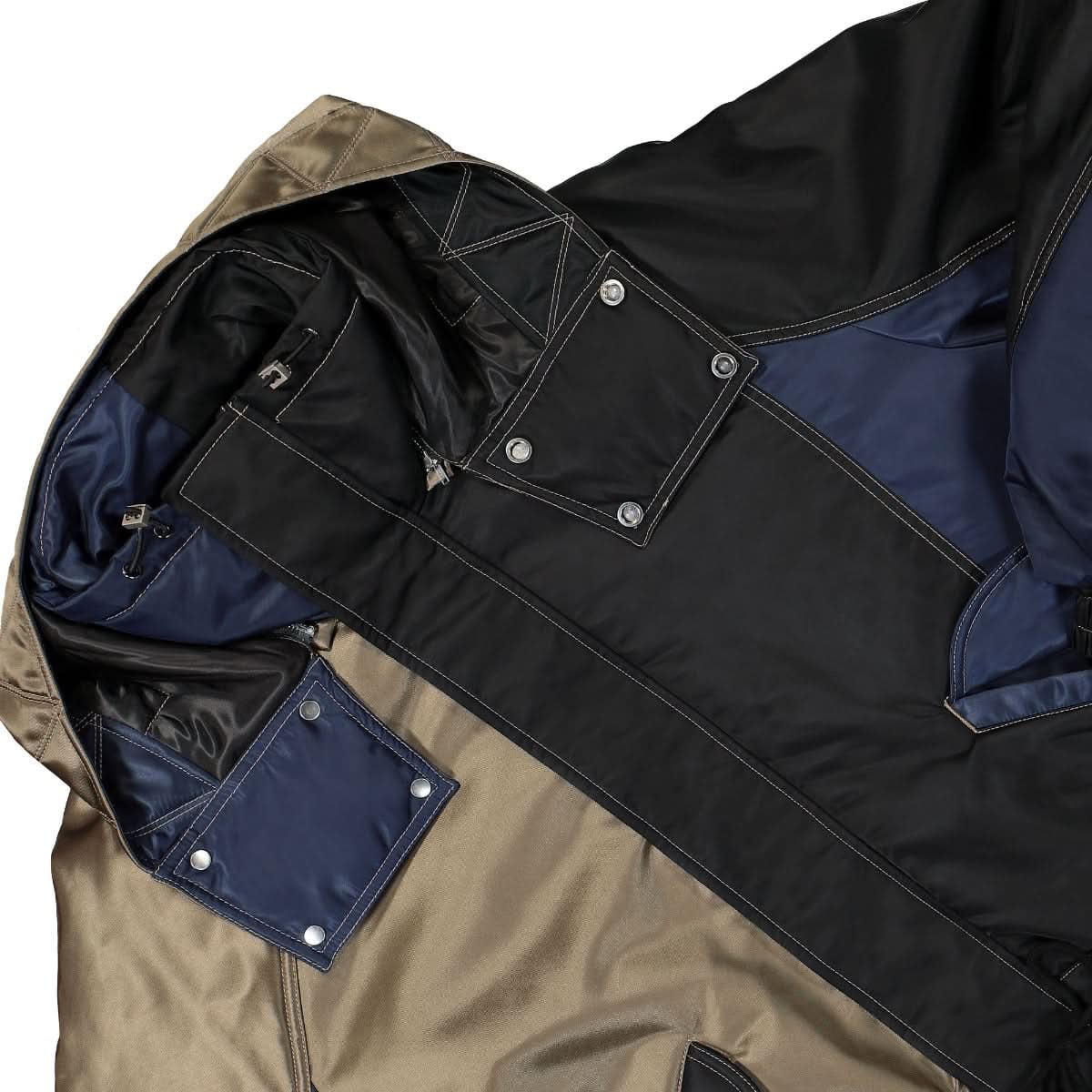 Feng Chen Wang Contrast Colour Hooded Coat