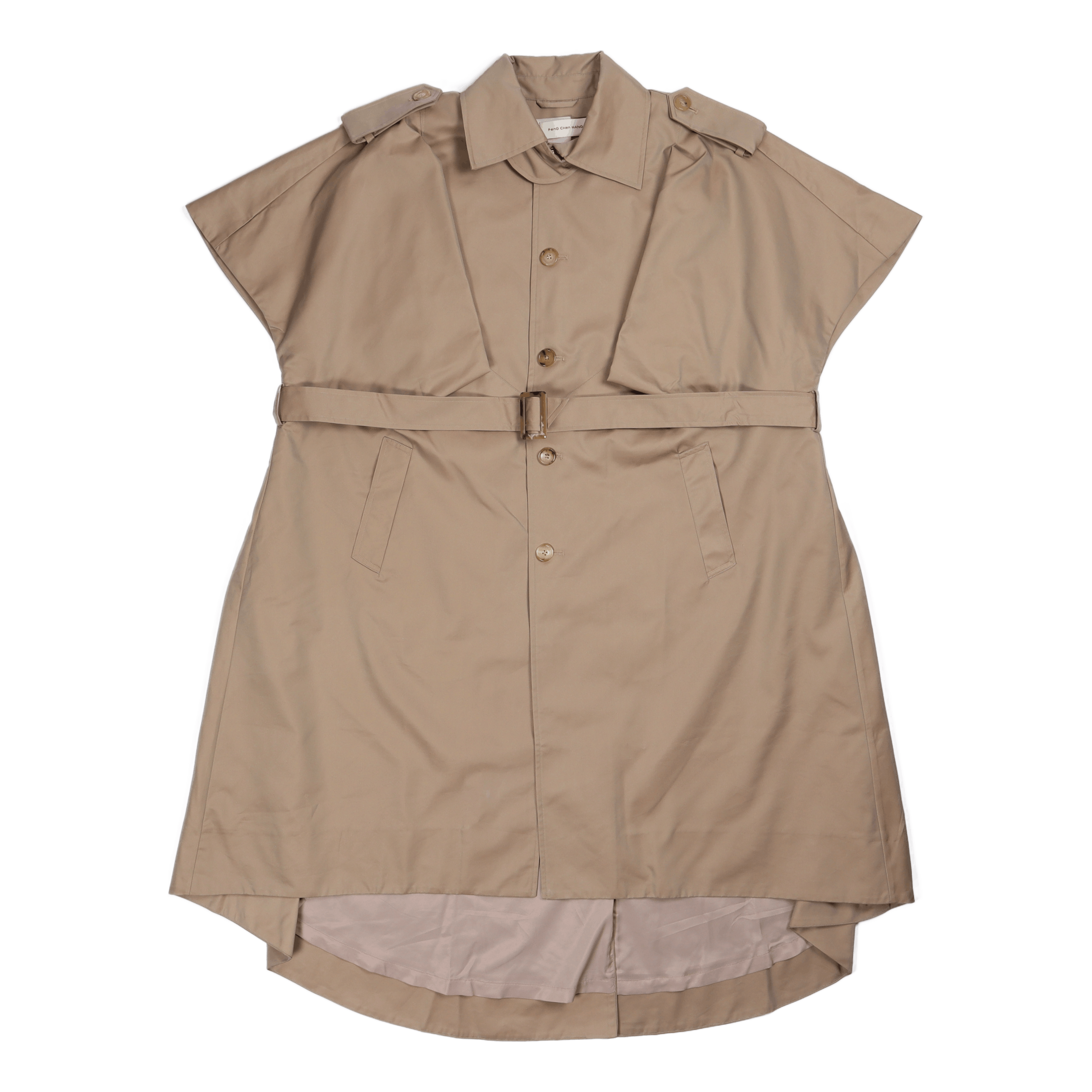 Feng Chen Wang Sleeveless Trench Coat Khaki